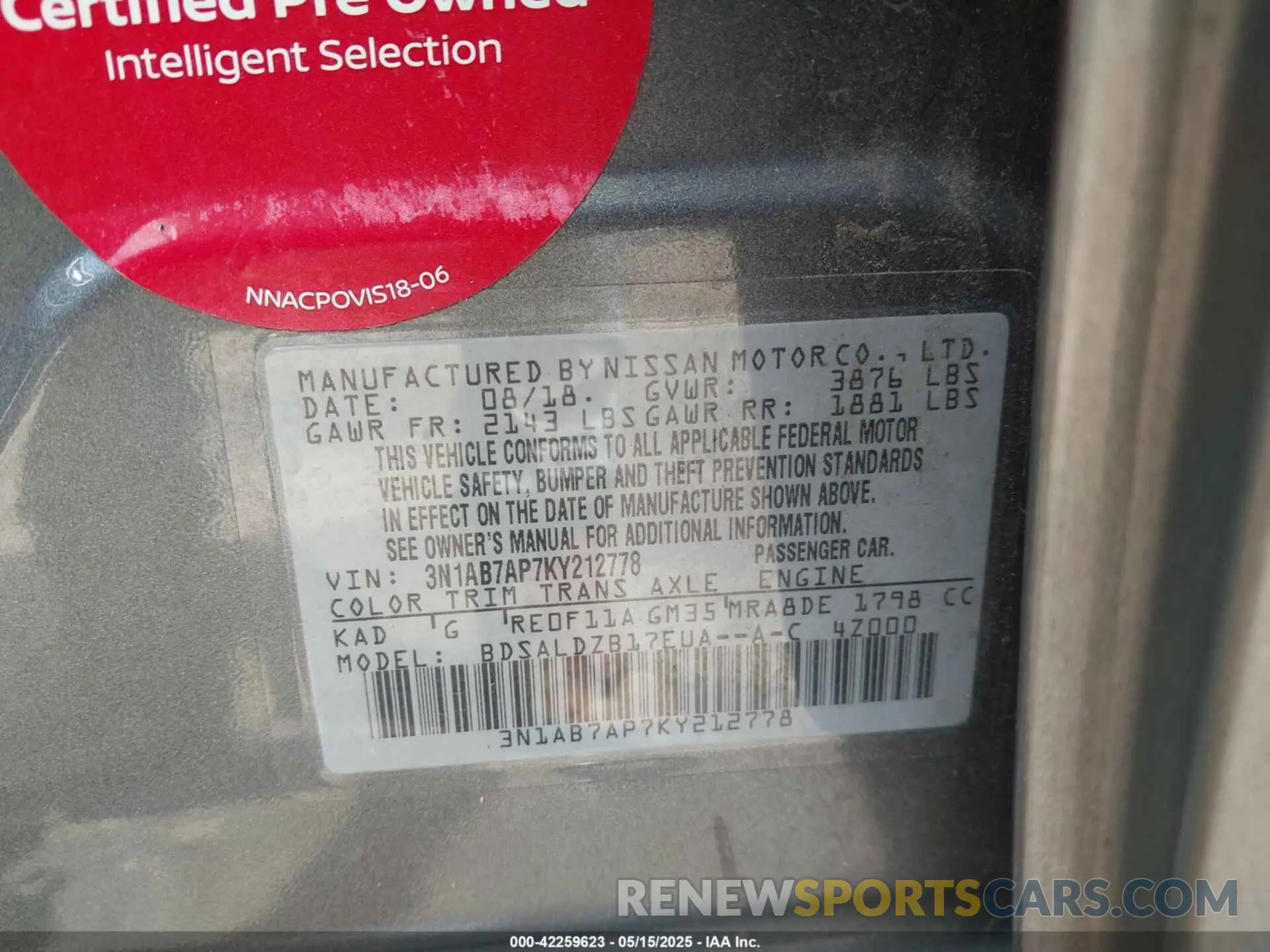 9 Photograph of a damaged car 3N1AB7AP7KY212778 NISSAN SENTRA 2019