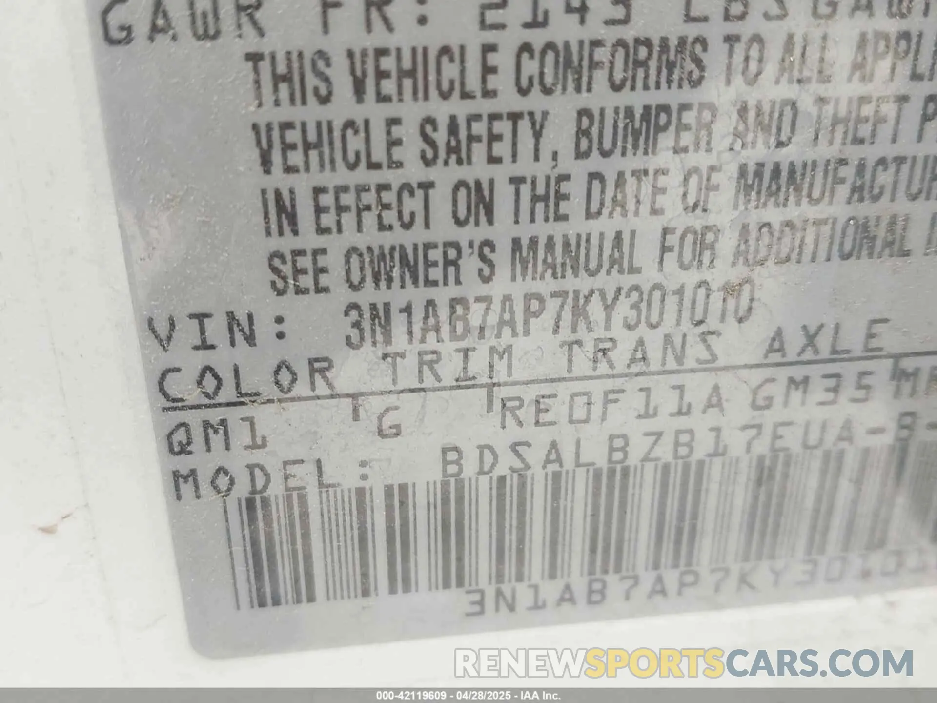 9 Photograph of a damaged car 3N1AB7AP7KY301010 NISSAN SENTRA 2019