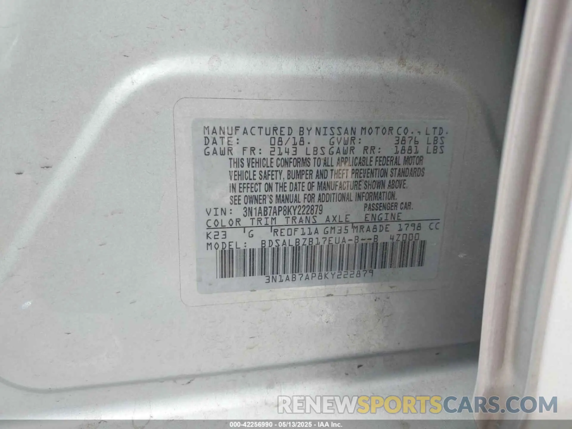9 Photograph of a damaged car 3N1AB7AP8KY222879 NISSAN SENTRA 2019