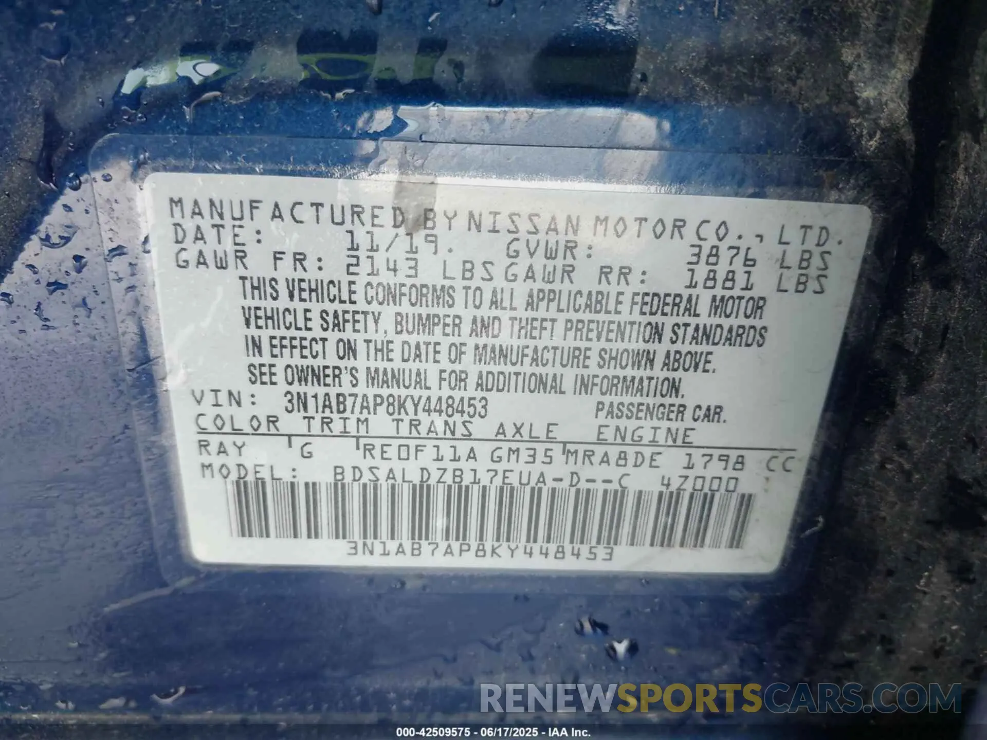 9 Photograph of a damaged car 3N1AB7AP8KY448453 NISSAN SENTRA 2019
