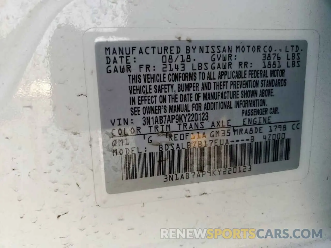 12 Фотография поврежденного автомобиля 3N1AB7AP9KY220123 NISSAN SENTRA 2019