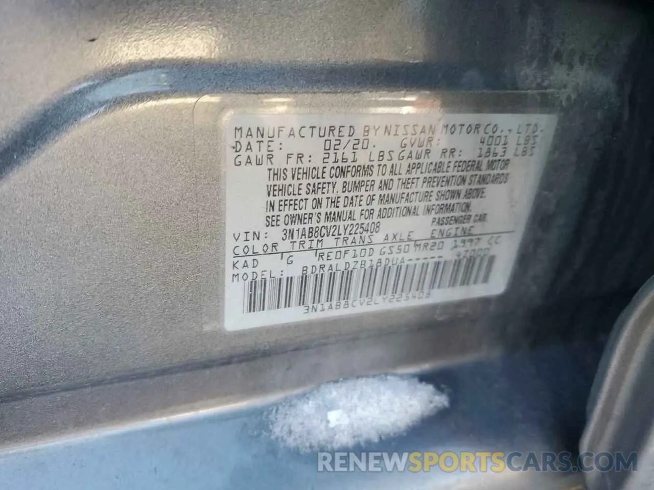 14 Photograph of a damaged car 3N1AB8CV2LY225408 NISSAN SENTRA 2020