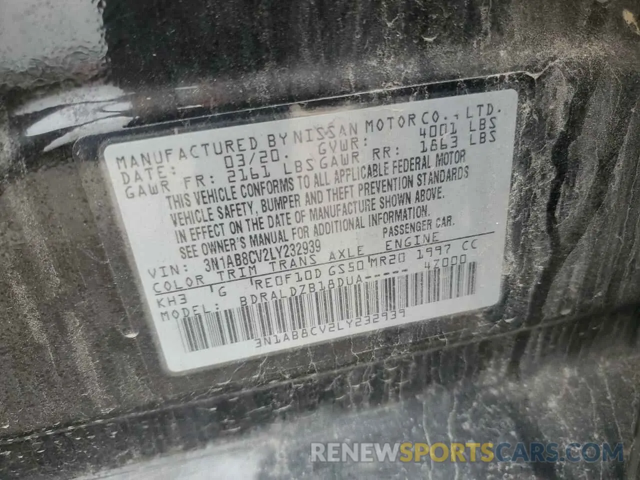 15 Photograph of a damaged car 3N1AB8CV2LY232939 NISSAN SENTRA 2020