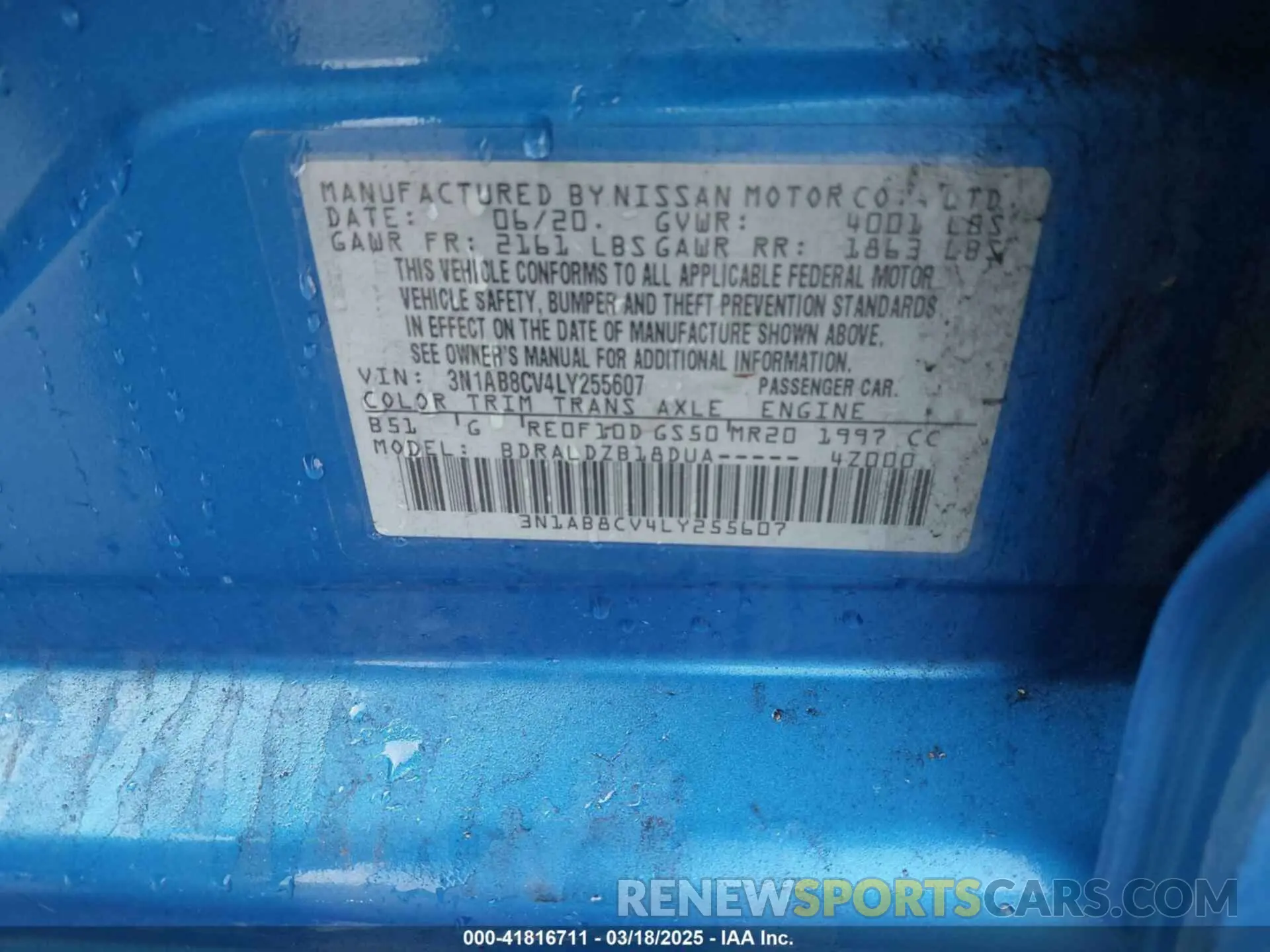 9 Photograph of a damaged car 3N1AB8CV4LY255607 NISSAN SENTRA 2020