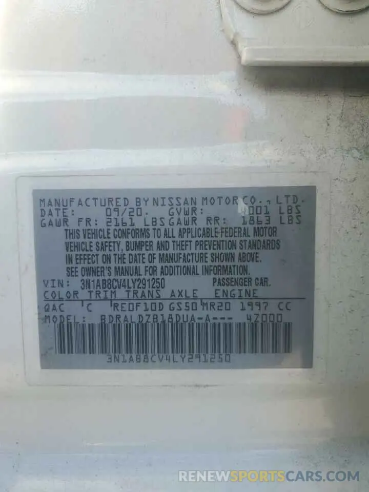 13 Фотография поврежденного автомобиля 3N1AB8CV4LY291250 NISSAN SENTRA 2020
