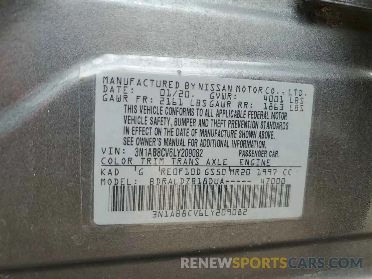 15 Photograph of a damaged car 3N1AB8CV6LY209082 NISSAN SENTRA 2020