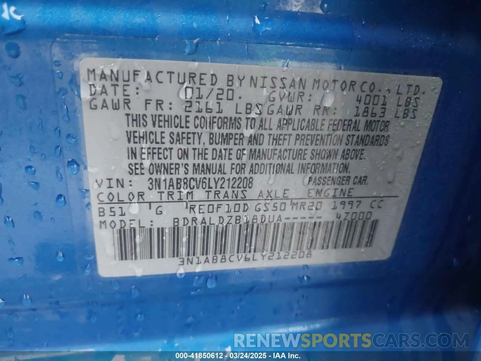 9 Фотография поврежденного автомобиля 3N1AB8CV6LY212208 NISSAN SENTRA 2020