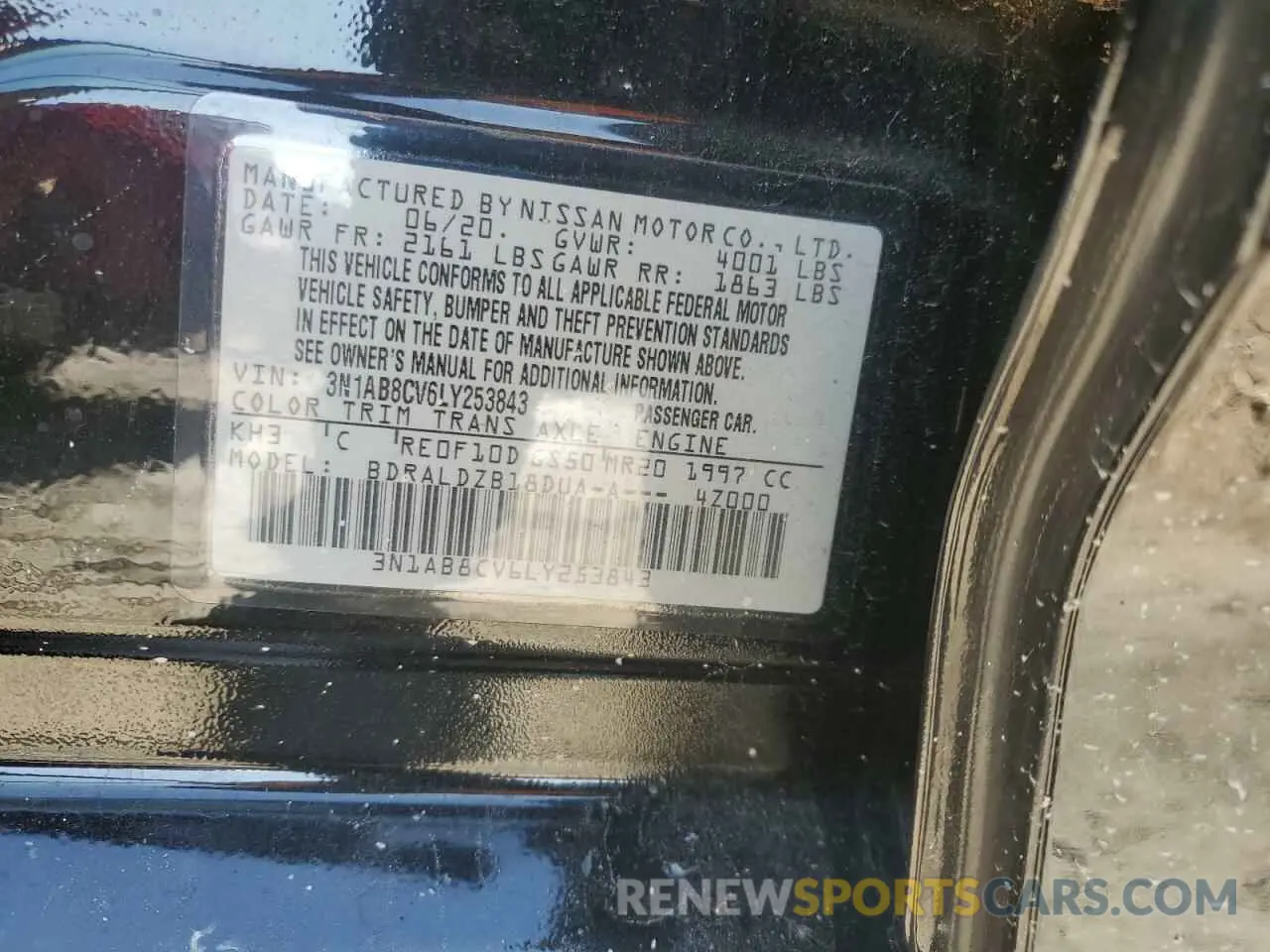 12 Photograph of a damaged car 3N1AB8CV6LY253843 NISSAN SENTRA 2020