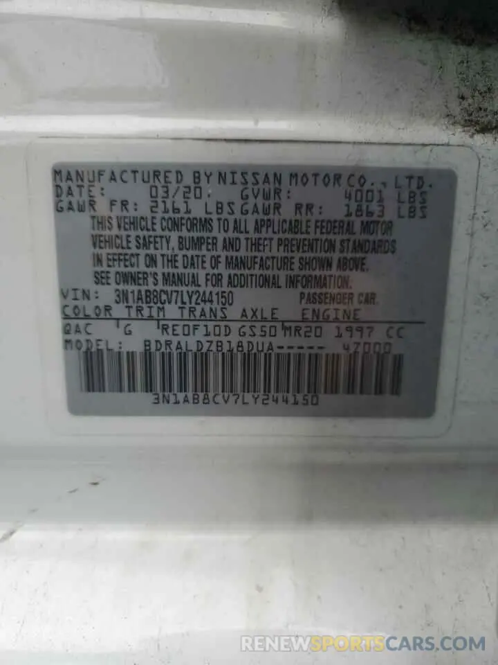 12 Фотография поврежденного автомобиля 3N1AB8CV7LY244150 NISSAN SENTRA 2020