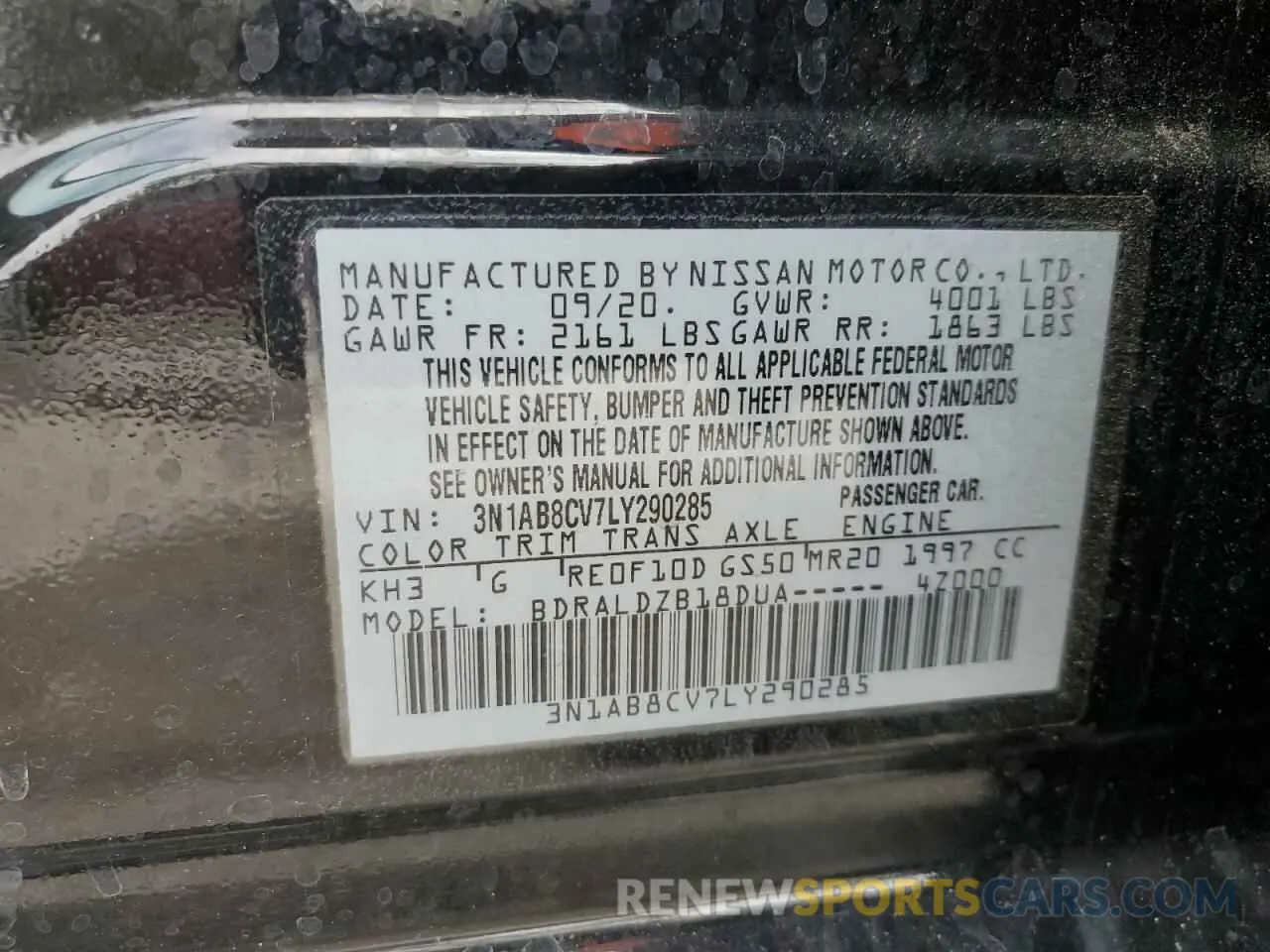 12 Photograph of a damaged car 3N1AB8CV7LY290285 NISSAN SENTRA 2020