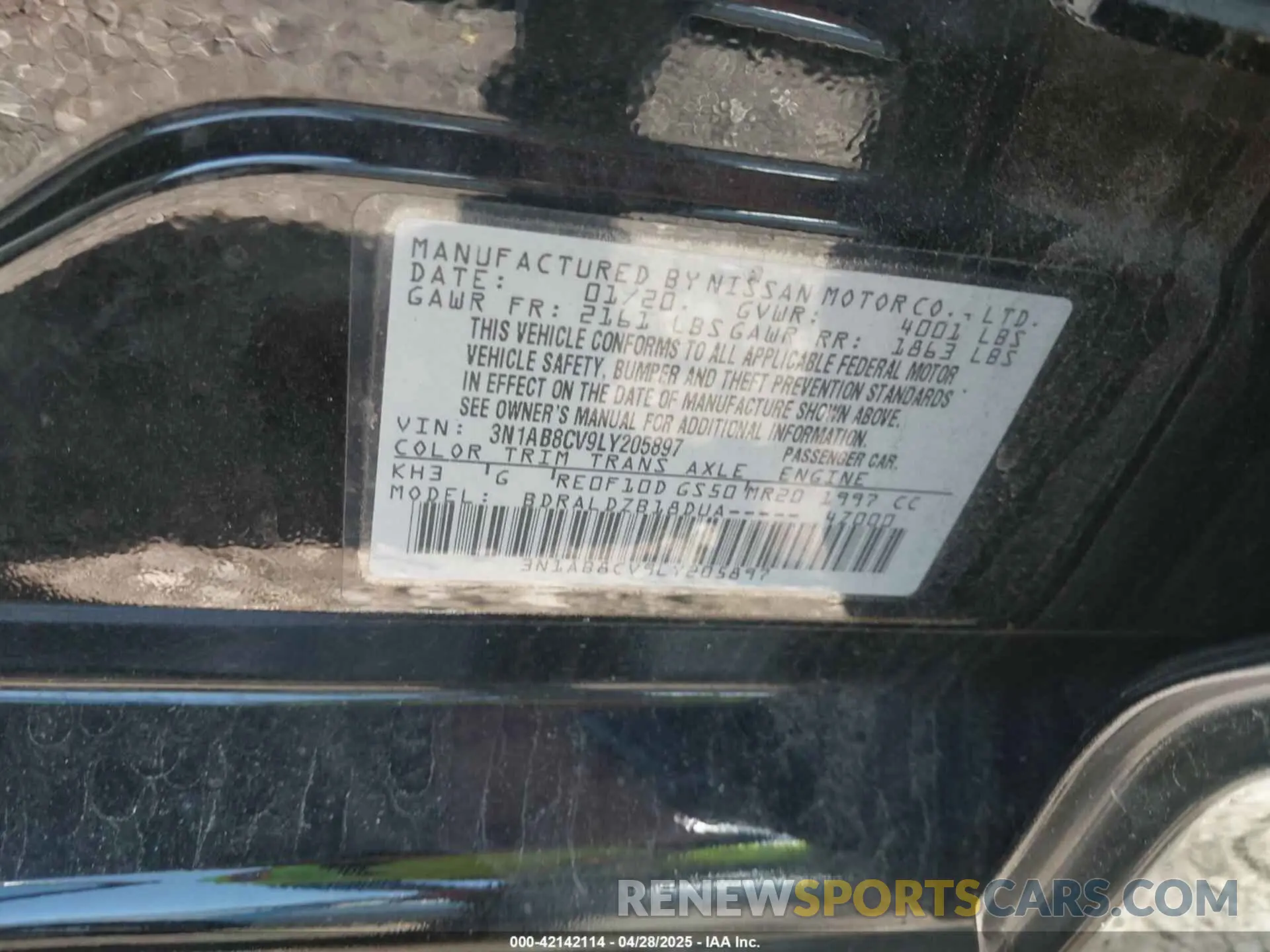 9 Фотография поврежденного автомобиля 3N1AB8CV9LY205897 NISSAN SENTRA 2020
