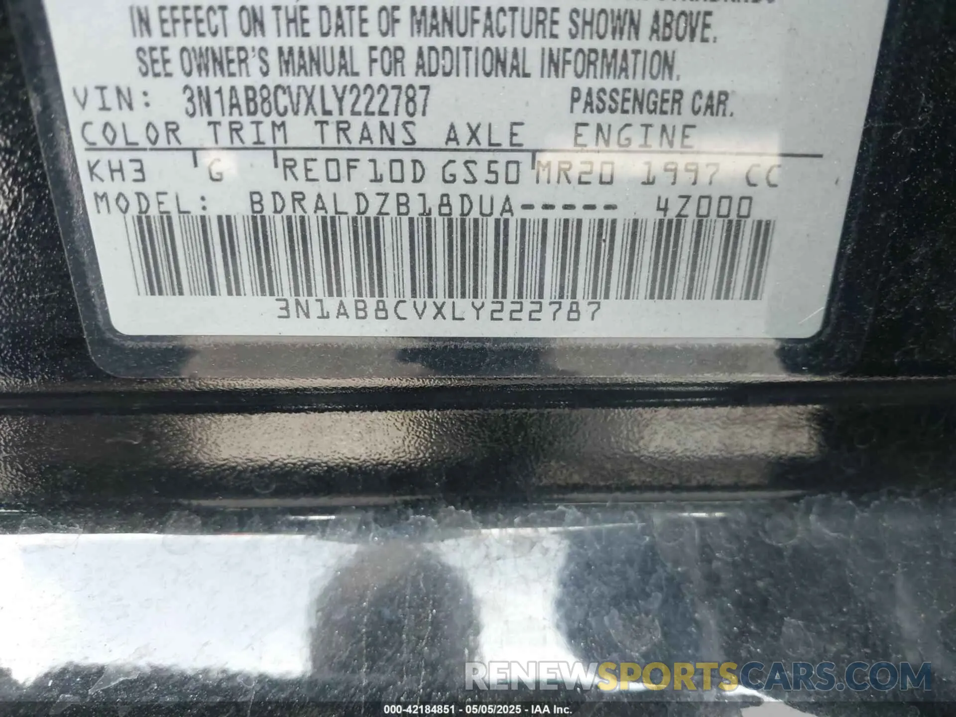 9 Photograph of a damaged car 3N1AB8CVXLY222787 NISSAN SENTRA 2020
