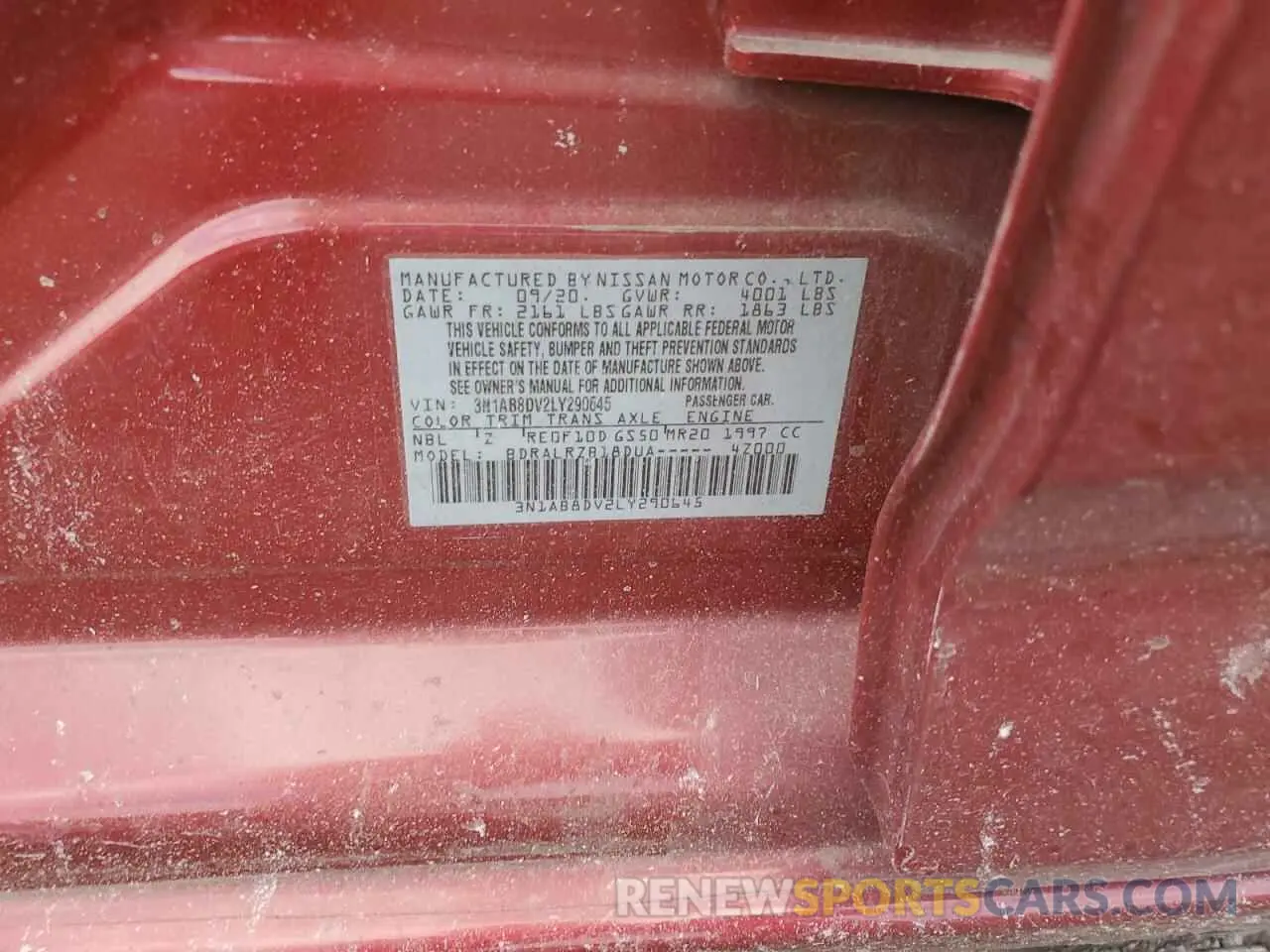 12 Фотография поврежденного автомобиля 3N1AB8DV2LY290645 NISSAN SENTRA 2020