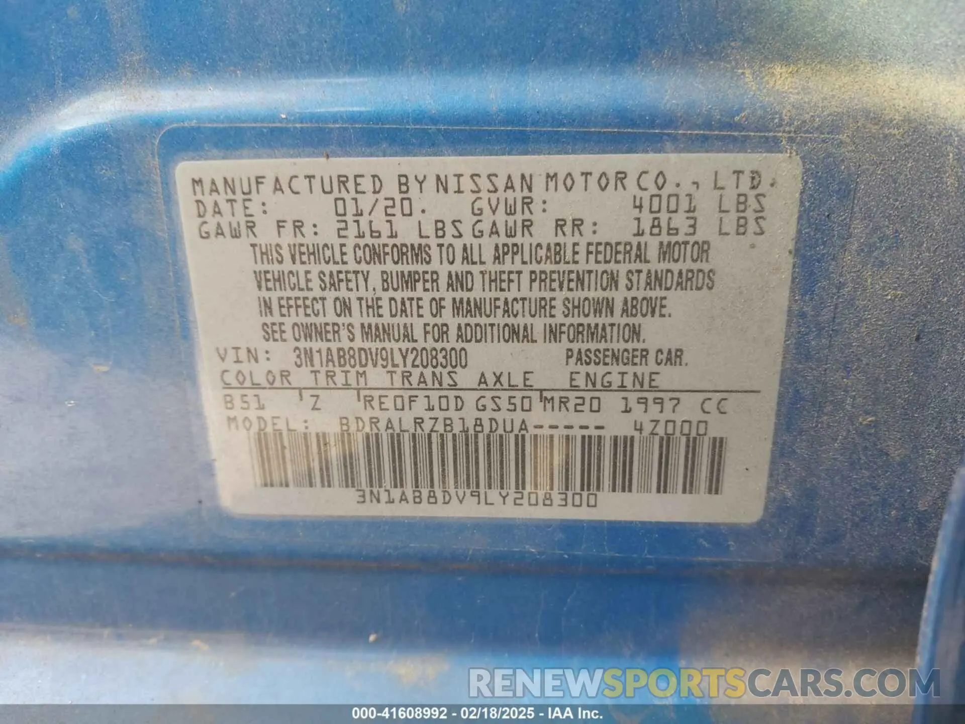 9 Фотография поврежденного автомобиля 3N1AB8DV9LY208300 NISSAN SENTRA 2020