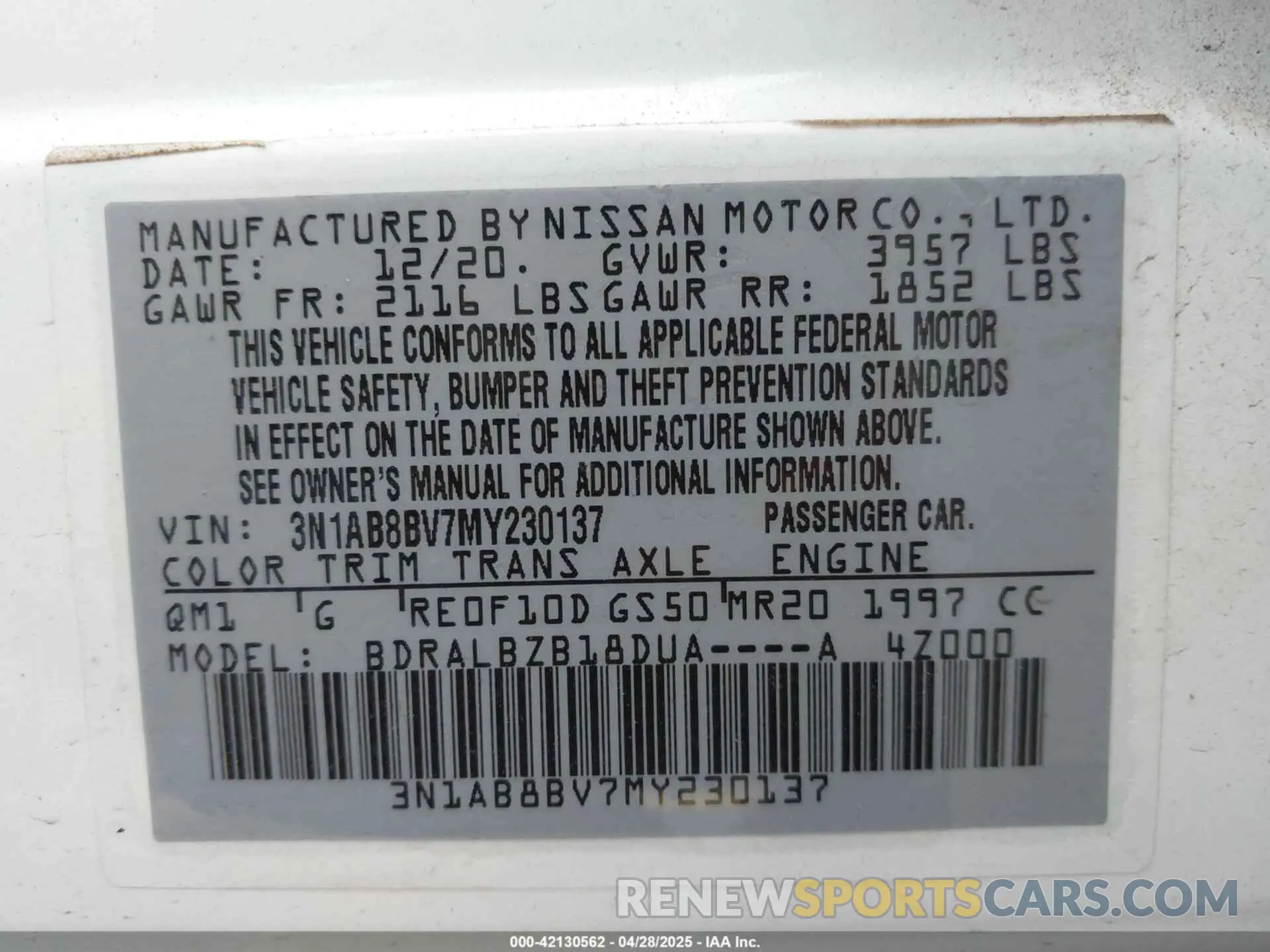 9 Photograph of a damaged car 3N1AB8BV7MY230137 NISSAN SENTRA 2021