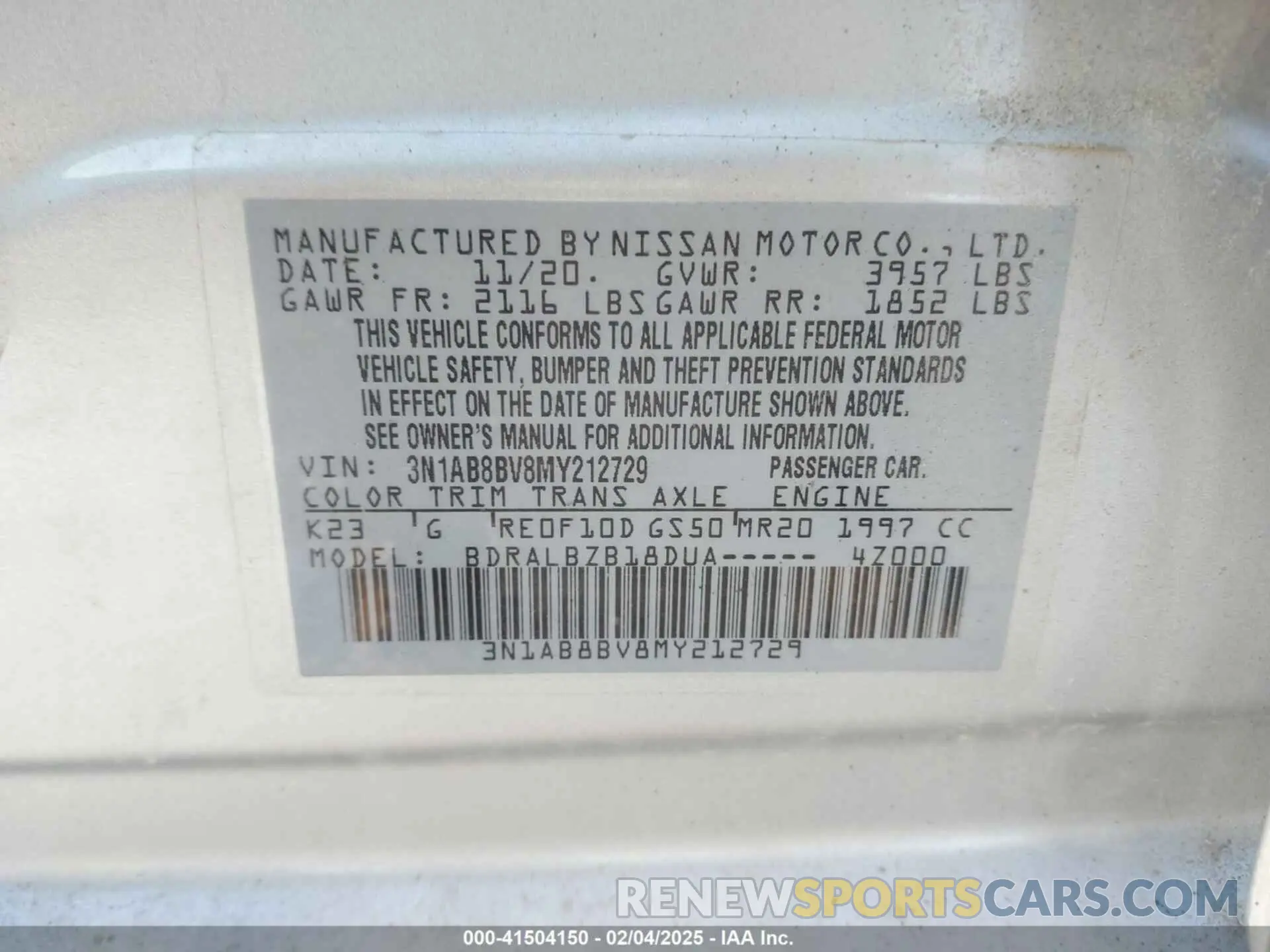 9 Фотография поврежденного автомобиля 3N1AB8BV8MY212729 NISSAN SENTRA 2021