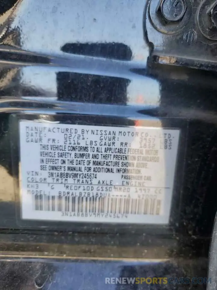 13 Photograph of a damaged car 3N1AB8BV9MY245674 NISSAN SENTRA 2021