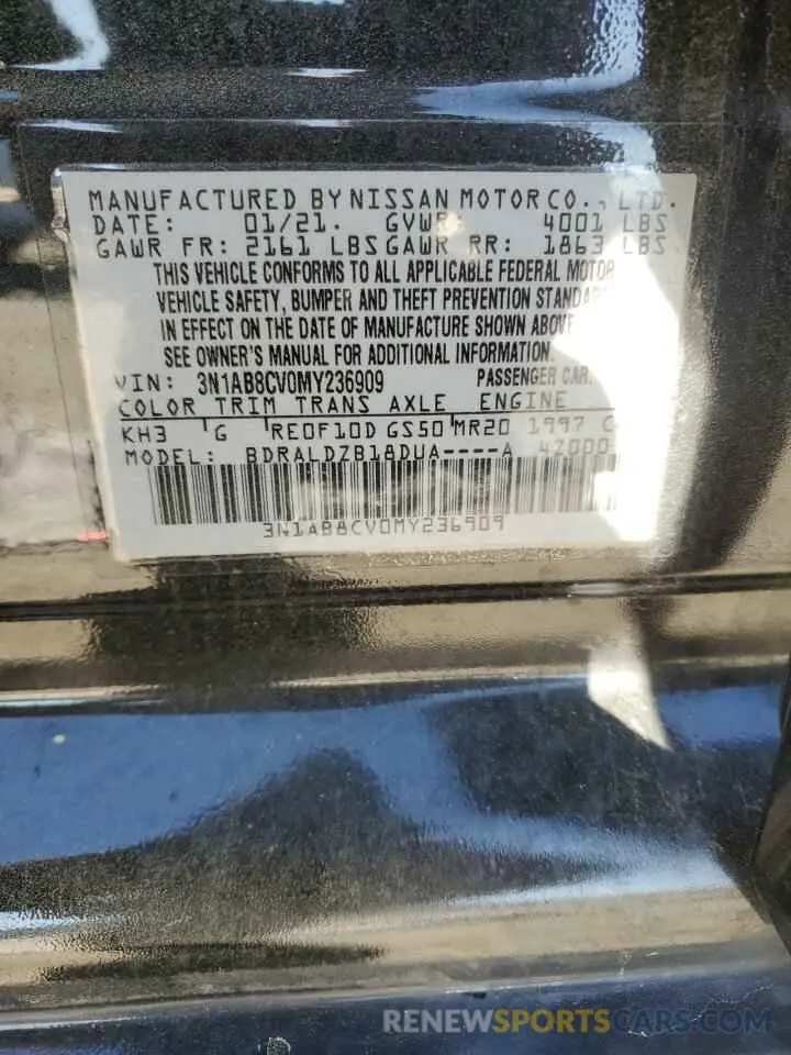 12 Фотография поврежденного автомобиля 3N1AB8CV0MY236909 NISSAN SENTRA 2021