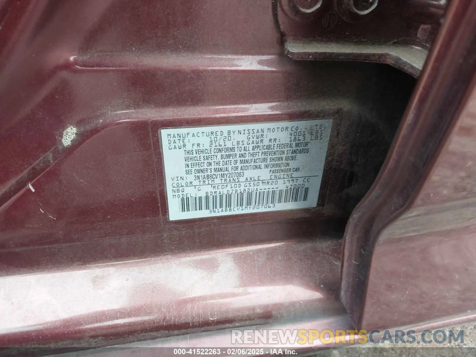 9 Photograph of a damaged car 3N1AB8CV1MY207063 NISSAN SENTRA 2021