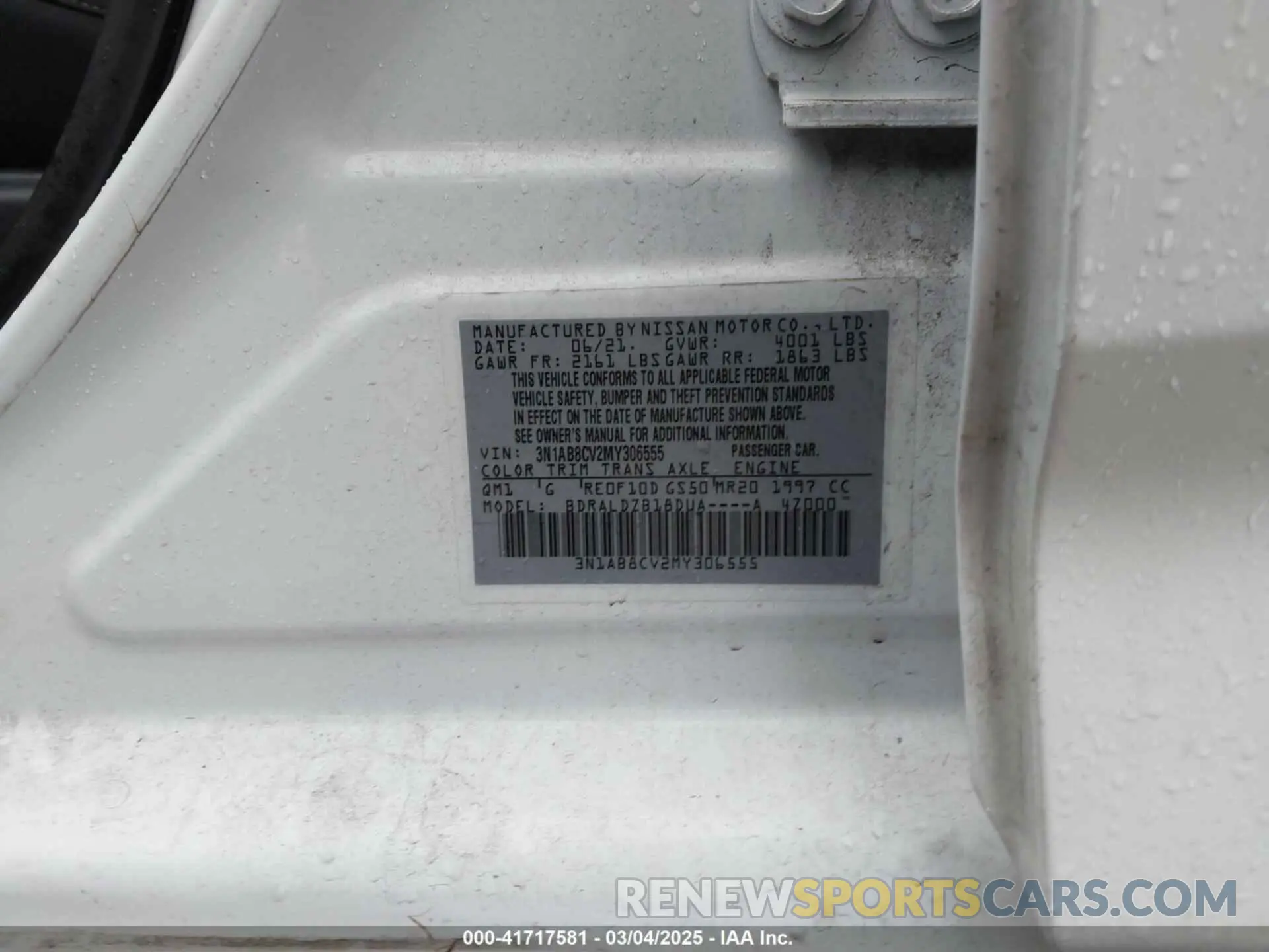 9 Фотография поврежденного автомобиля 3N1AB8CV2MY306555 NISSAN SENTRA 2021