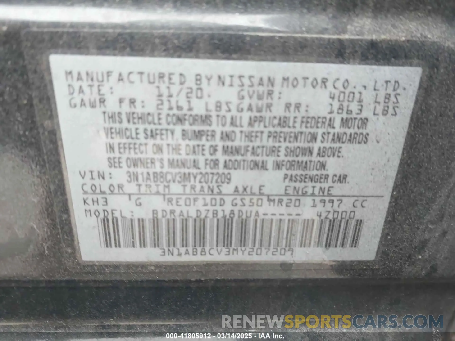 8 Фотография поврежденного автомобиля 3N1AB8CV3MY207209 NISSAN SENTRA 2021