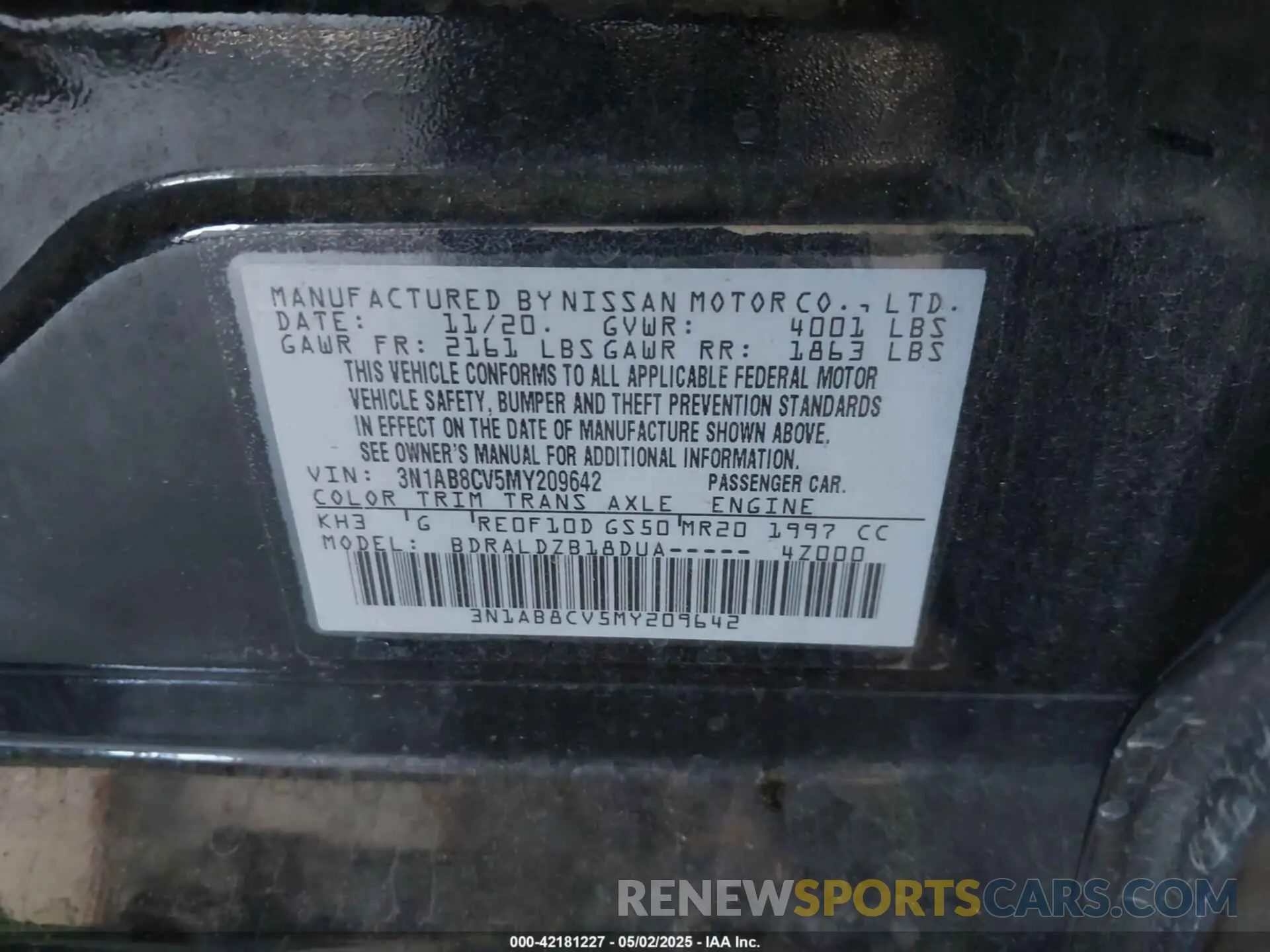 9 Photograph of a damaged car 3N1AB8CV5MY209642 NISSAN SENTRA 2021