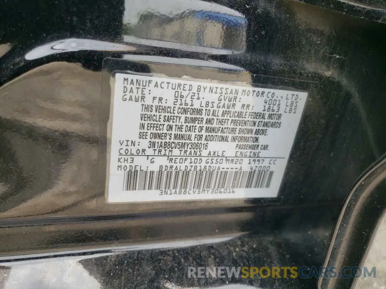 12 Фотография поврежденного автомобиля 3N1AB8CV5MY306016 NISSAN SENTRA 2021