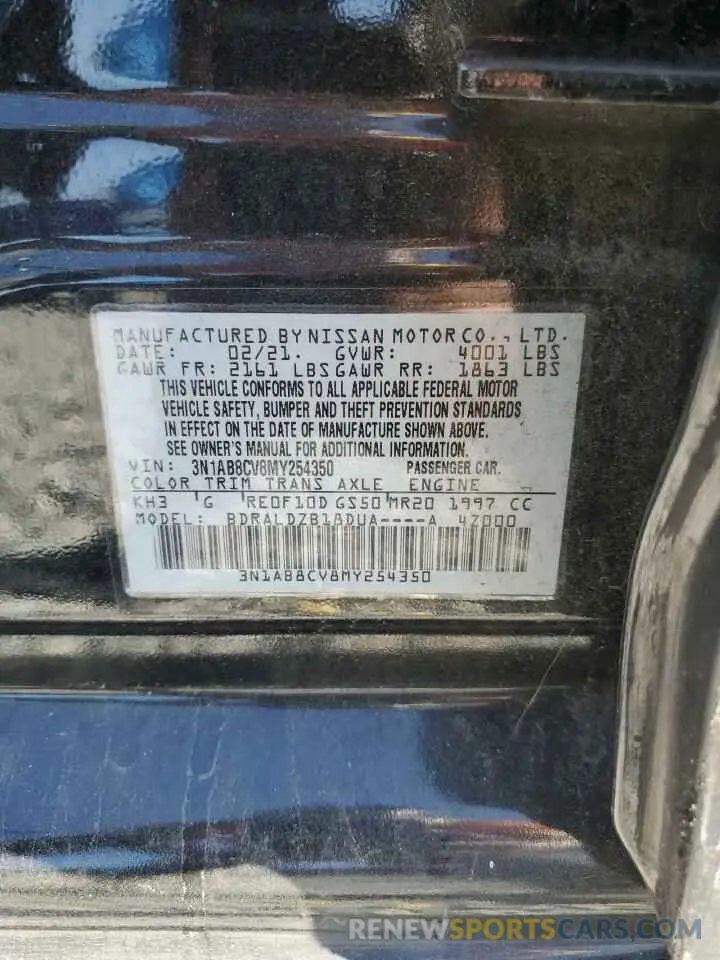 14 Фотография поврежденного автомобиля 3N1AB8CV8MY254350 NISSAN SENTRA 2021