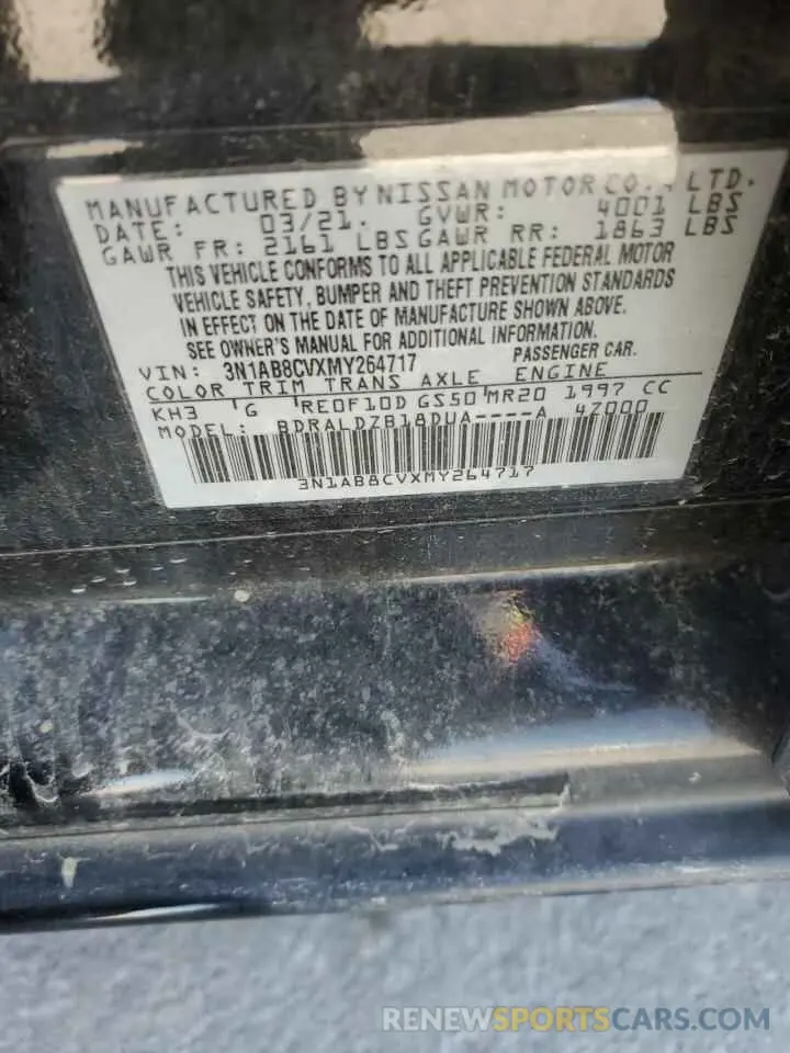 14 Photograph of a damaged car 3N1AB8CVXMY264717 NISSAN SENTRA 2021