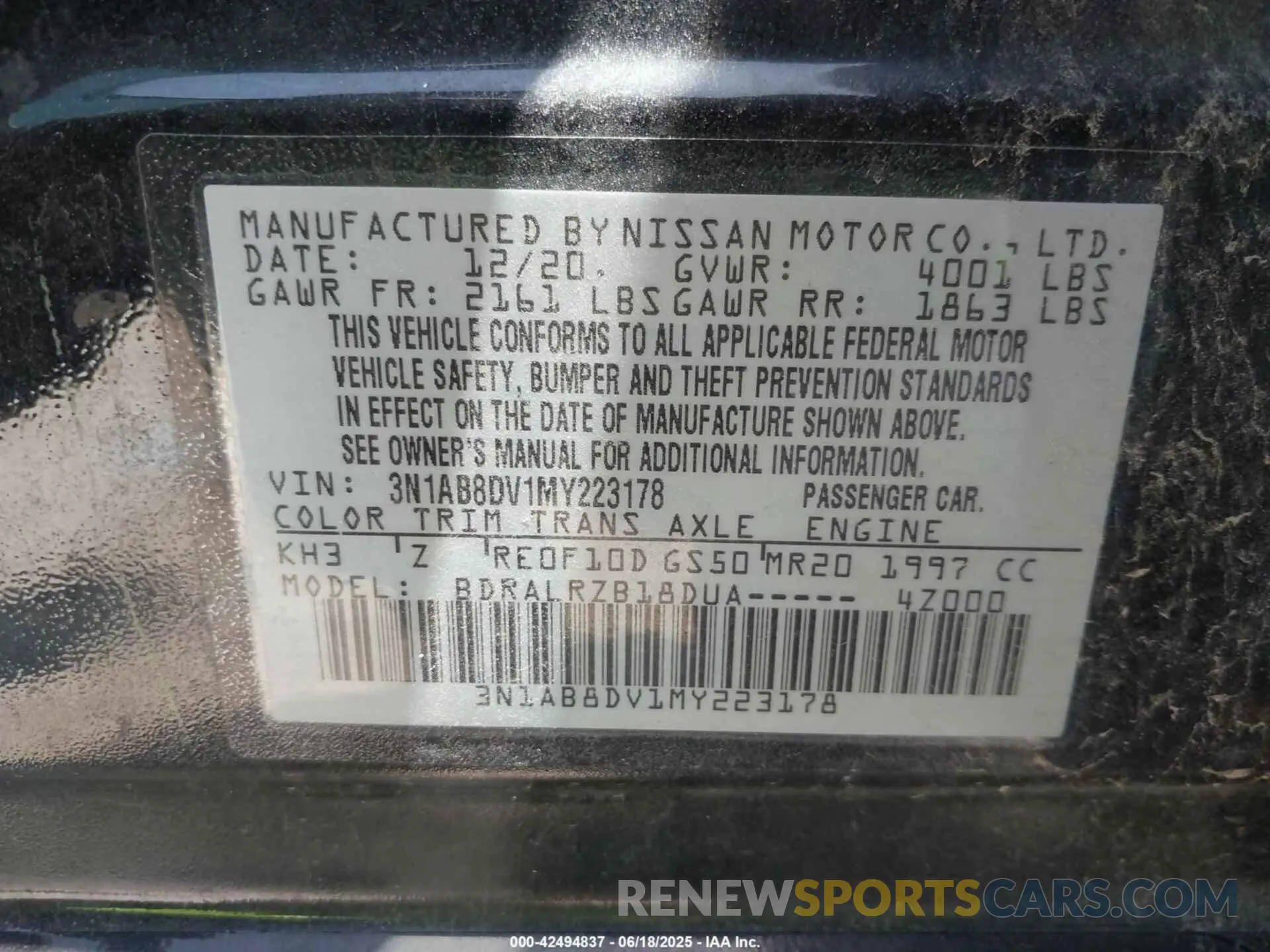 9 Photograph of a damaged car 3N1AB8DV1MY223178 NISSAN SENTRA 2021