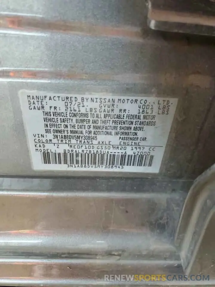 14 Photograph of a damaged car 3N1AB8DV5MY308945 NISSAN SENTRA 2021
