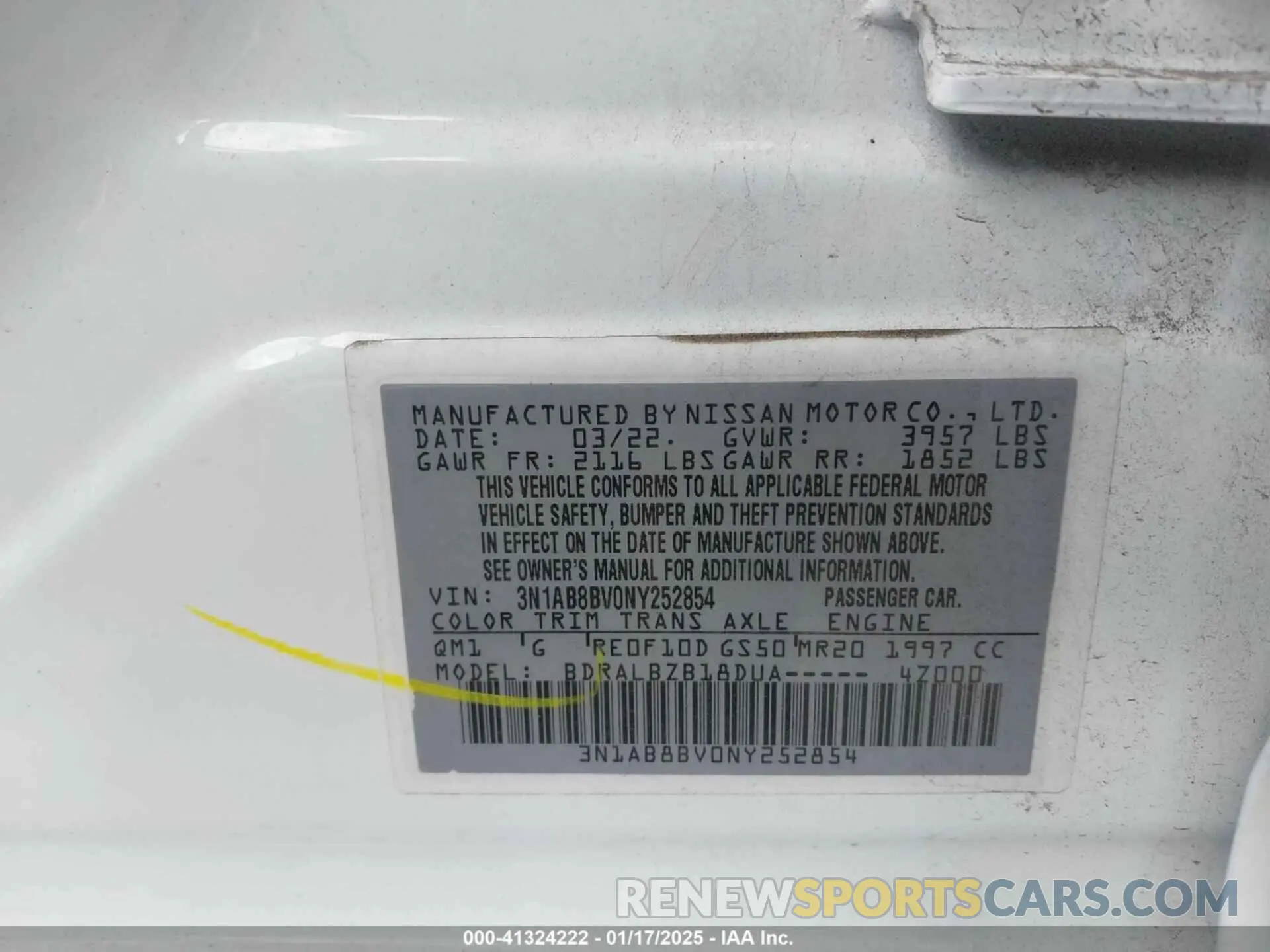 9 Photograph of a damaged car 3N1AB8BV0NY252854 NISSAN SENTRA 2022