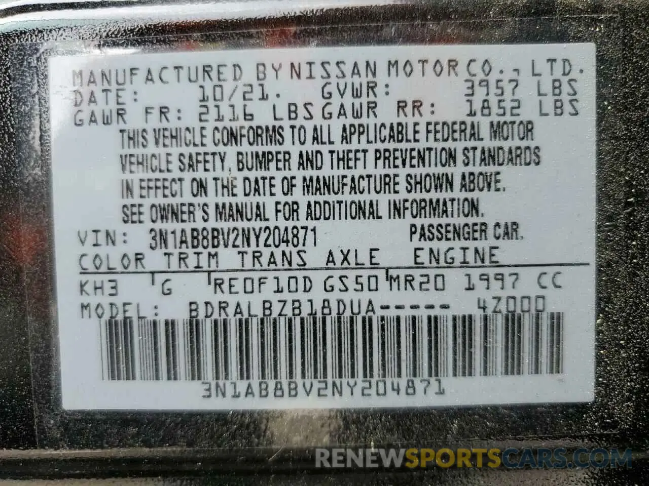 13 Фотография поврежденного автомобиля 3N1AB8BV2NY204871 NISSAN SENTRA 2022