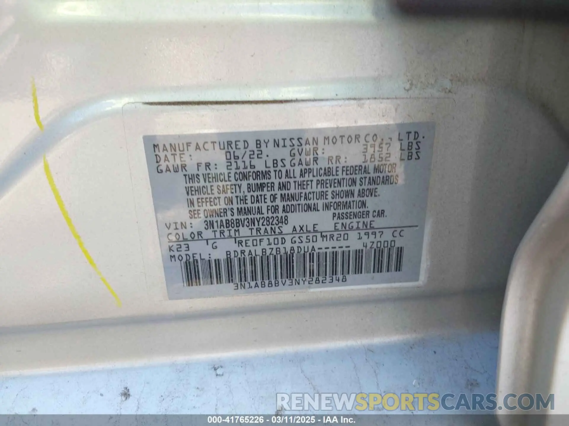 9 Photograph of a damaged car 3N1AB8BV3NY282348 NISSAN SENTRA 2022