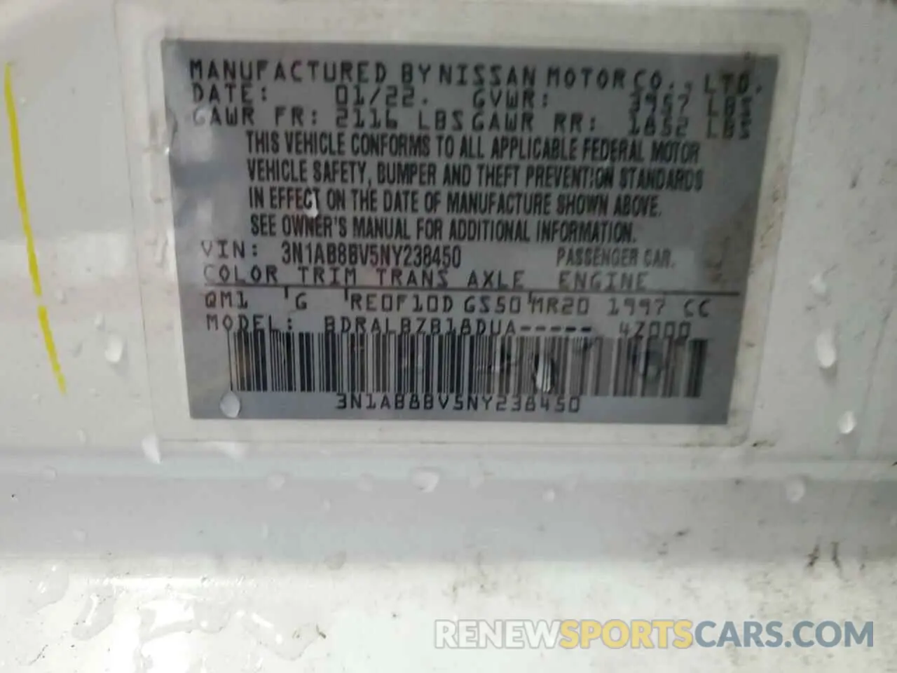 13 Фотография поврежденного автомобиля 3N1AB8BV5NY238450 NISSAN SENTRA 2022
