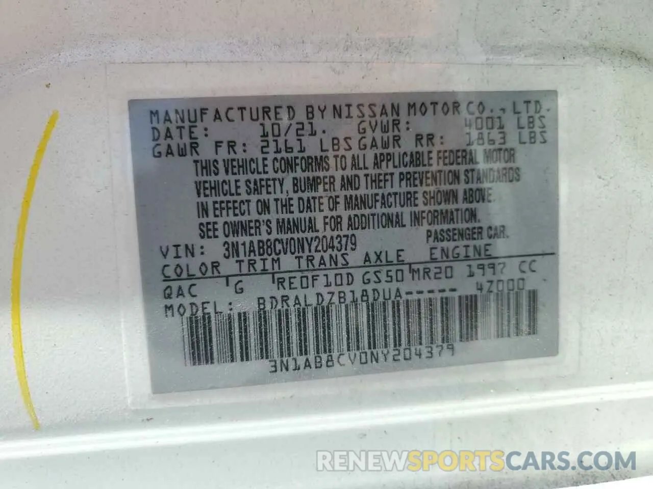 14 Фотография поврежденного автомобиля 3N1AB8CV0NY204379 NISSAN SENTRA 2022
