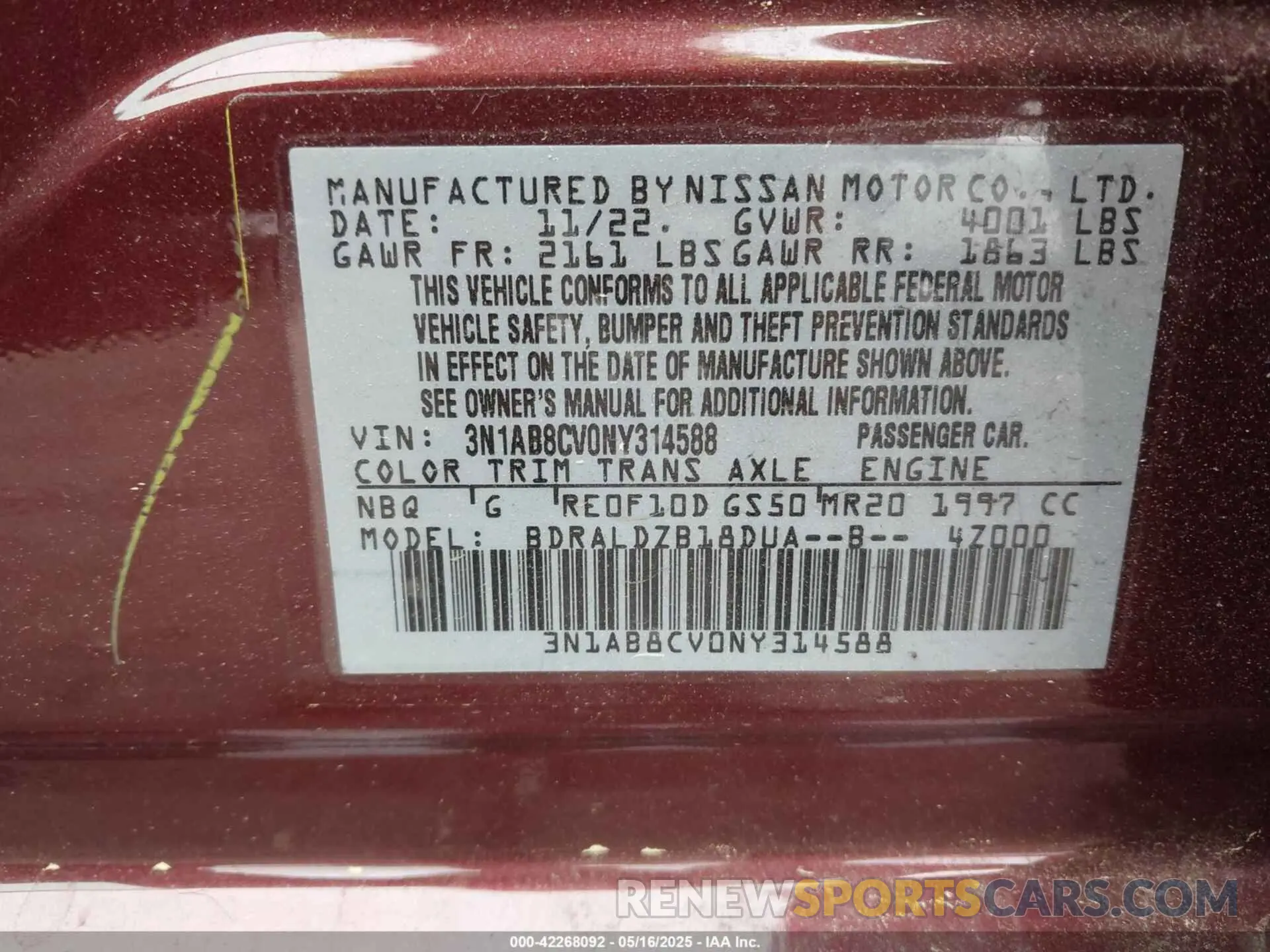 9 Фотография поврежденного автомобиля 3N1AB8CV0NY314588 NISSAN SENTRA 2022