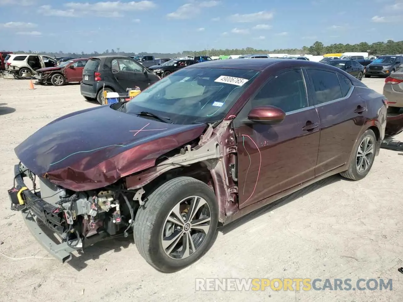 1 Photograph of a damaged car 3N1AB8CV1NY287868 NISSAN SENTRA 2022