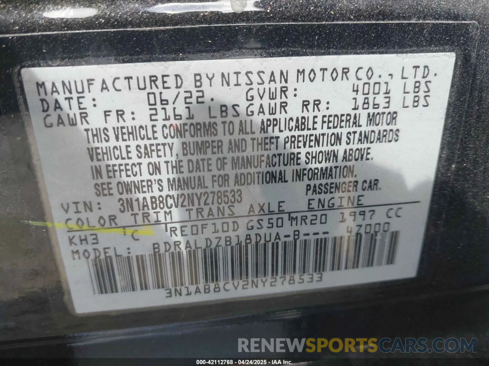 9 Фотография поврежденного автомобиля 3N1AB8CV2NY278533 NISSAN SENTRA 2022