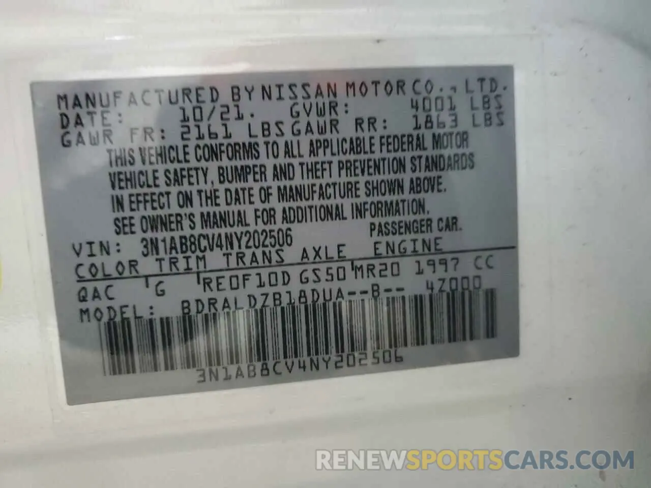 12 Фотография поврежденного автомобиля 3N1AB8CV4NY202506 NISSAN SENTRA 2022