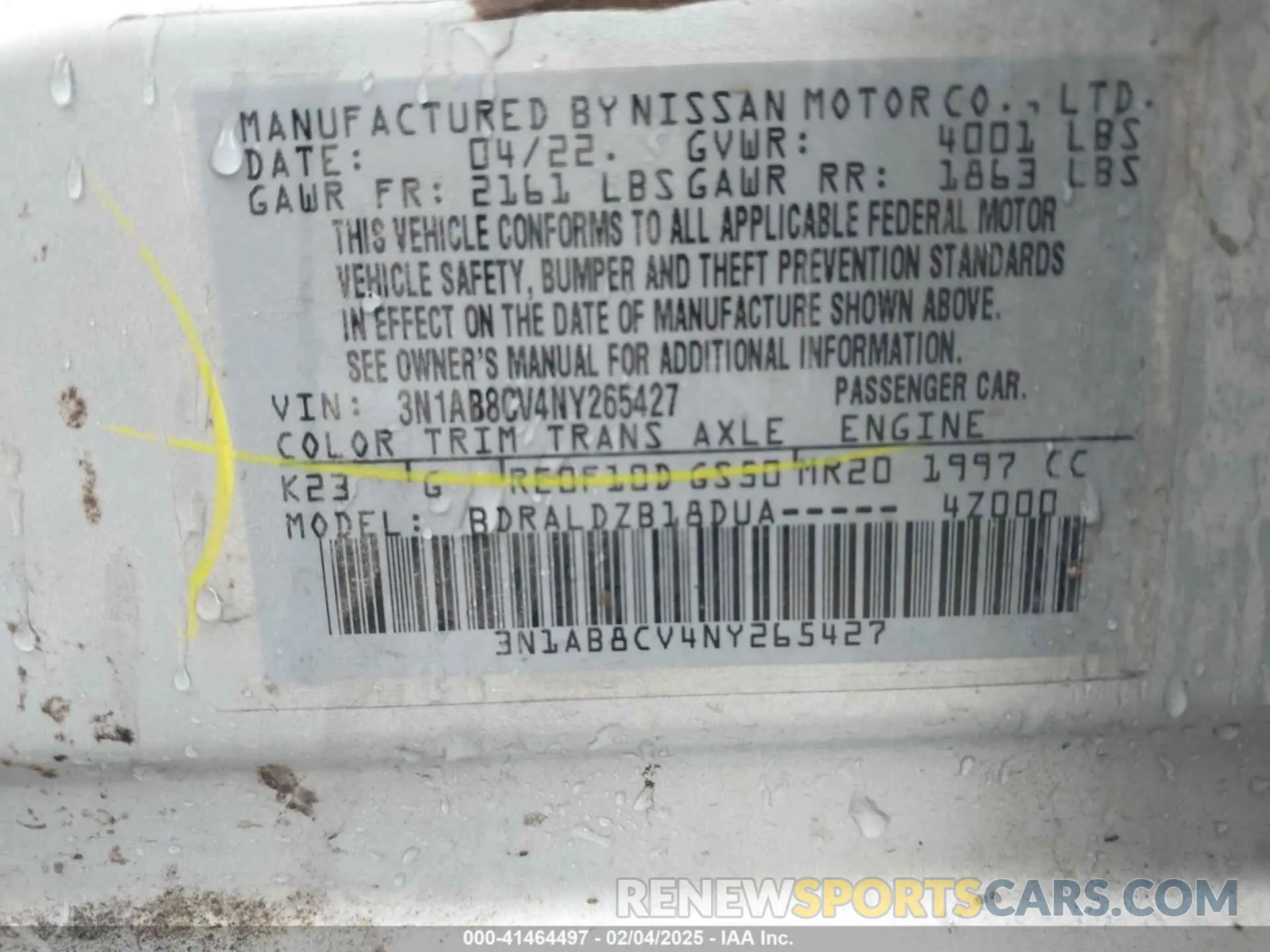 9 Photograph of a damaged car 3N1AB8CV4NY265427 NISSAN SENTRA 2022