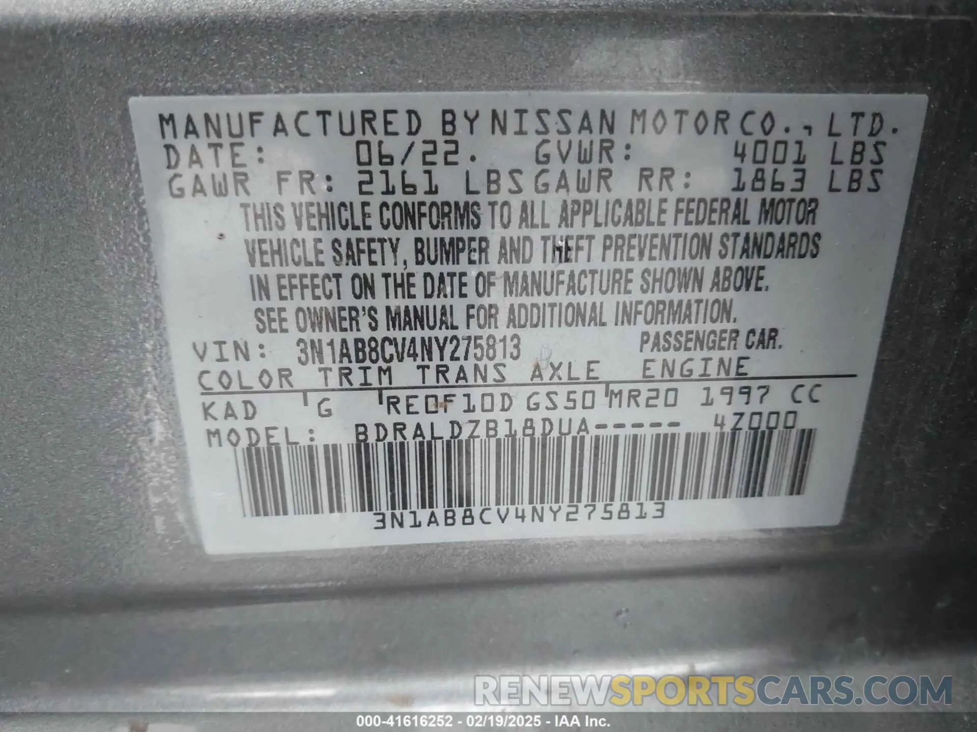 9 Фотография поврежденного автомобиля 3N1AB8CV4NY275813 NISSAN SENTRA 2022