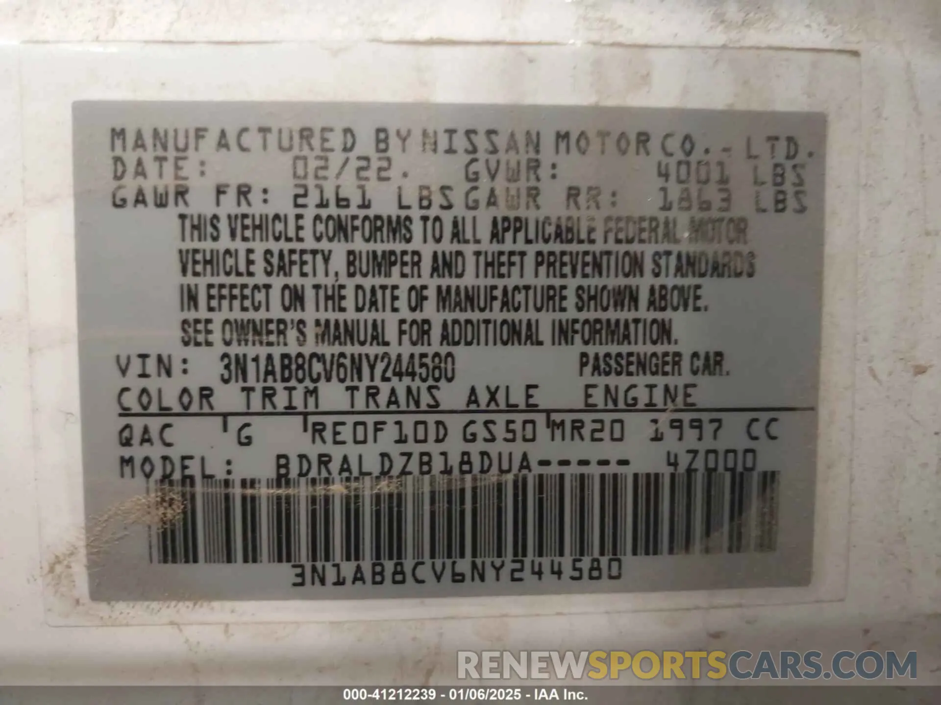 9 Photograph of a damaged car 3N1AB8CV6NY244580 NISSAN SENTRA 2022
