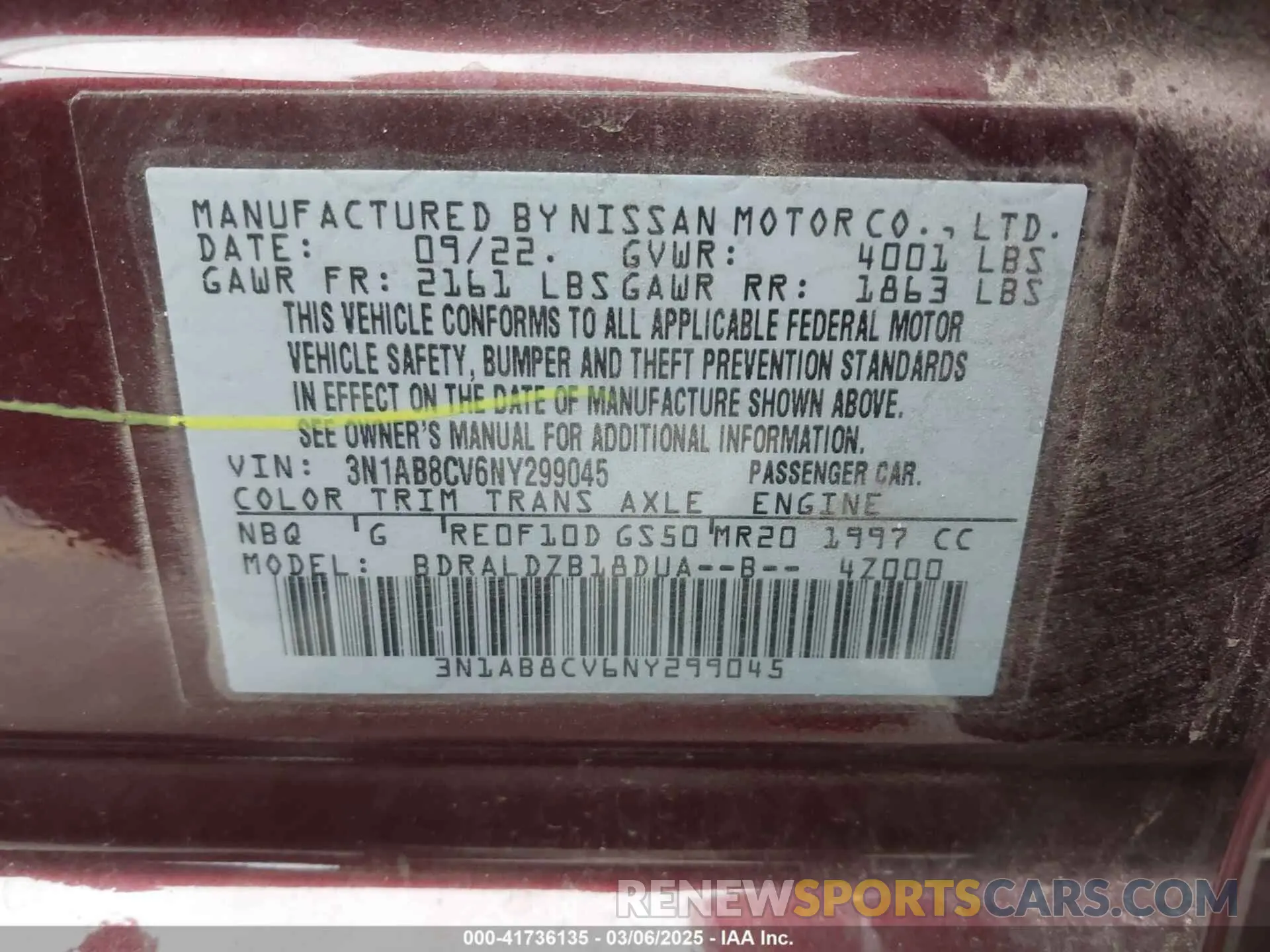 9 Фотография поврежденного автомобиля 3N1AB8CV6NY299045 NISSAN SENTRA 2022