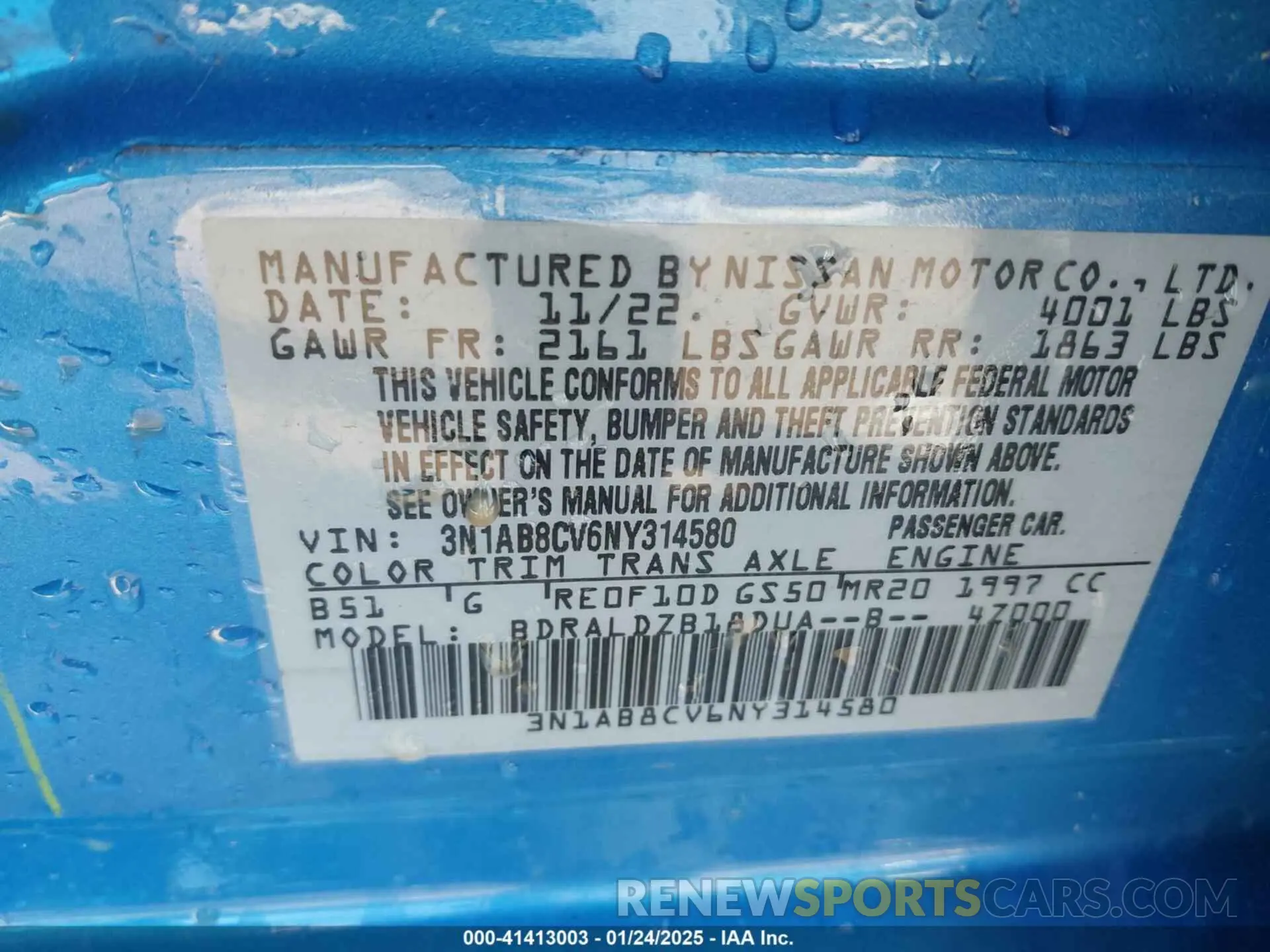 9 Фотография поврежденного автомобиля 3N1AB8CV6NY314580 NISSAN SENTRA 2022