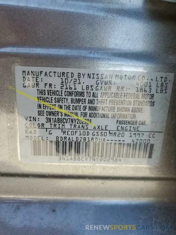 12 Фотография поврежденного автомобиля 3N1AB8CV7NY202984 NISSAN SENTRA 2022