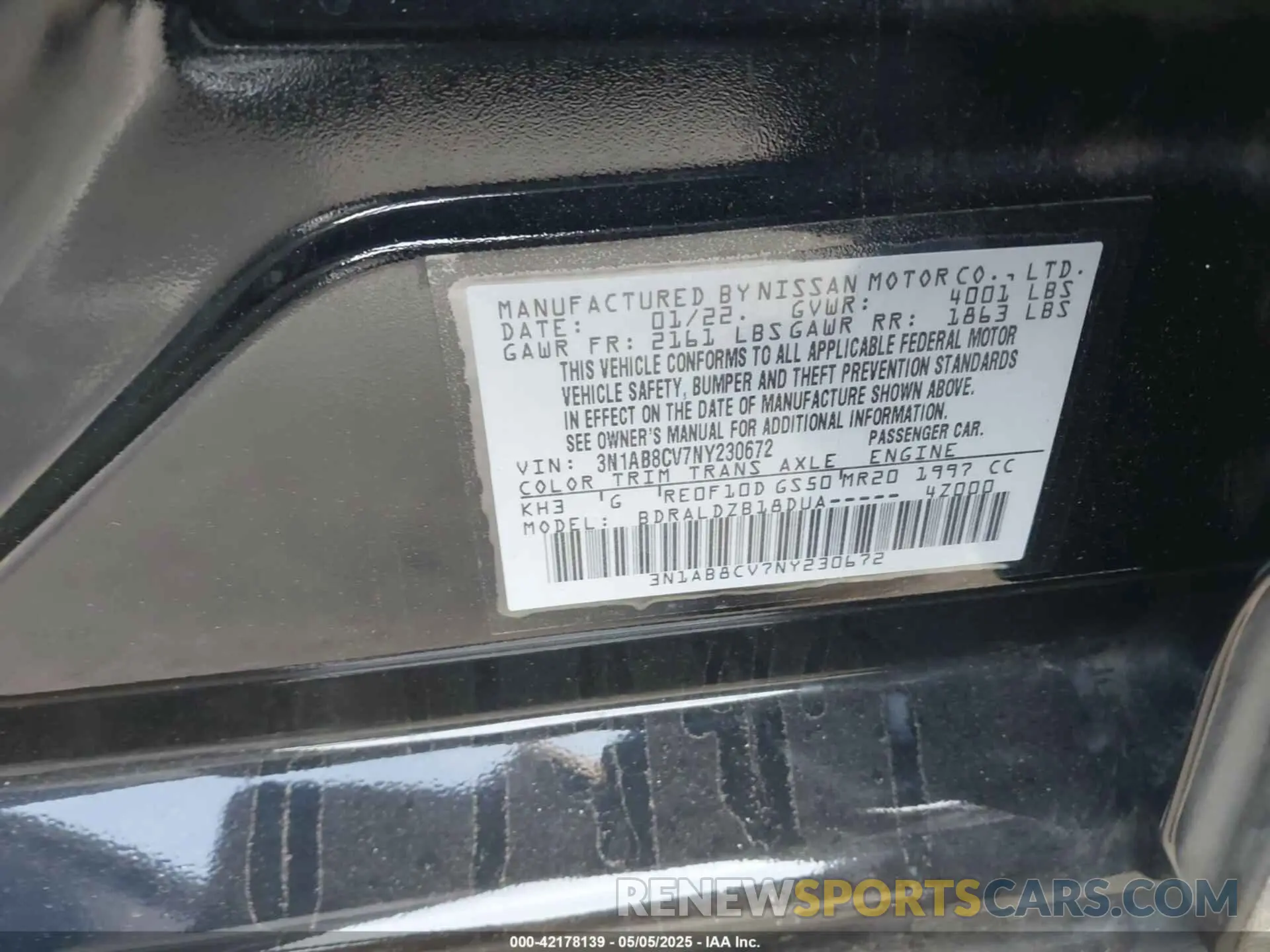 9 Фотография поврежденного автомобиля 3N1AB8CV7NY230672 NISSAN SENTRA 2022