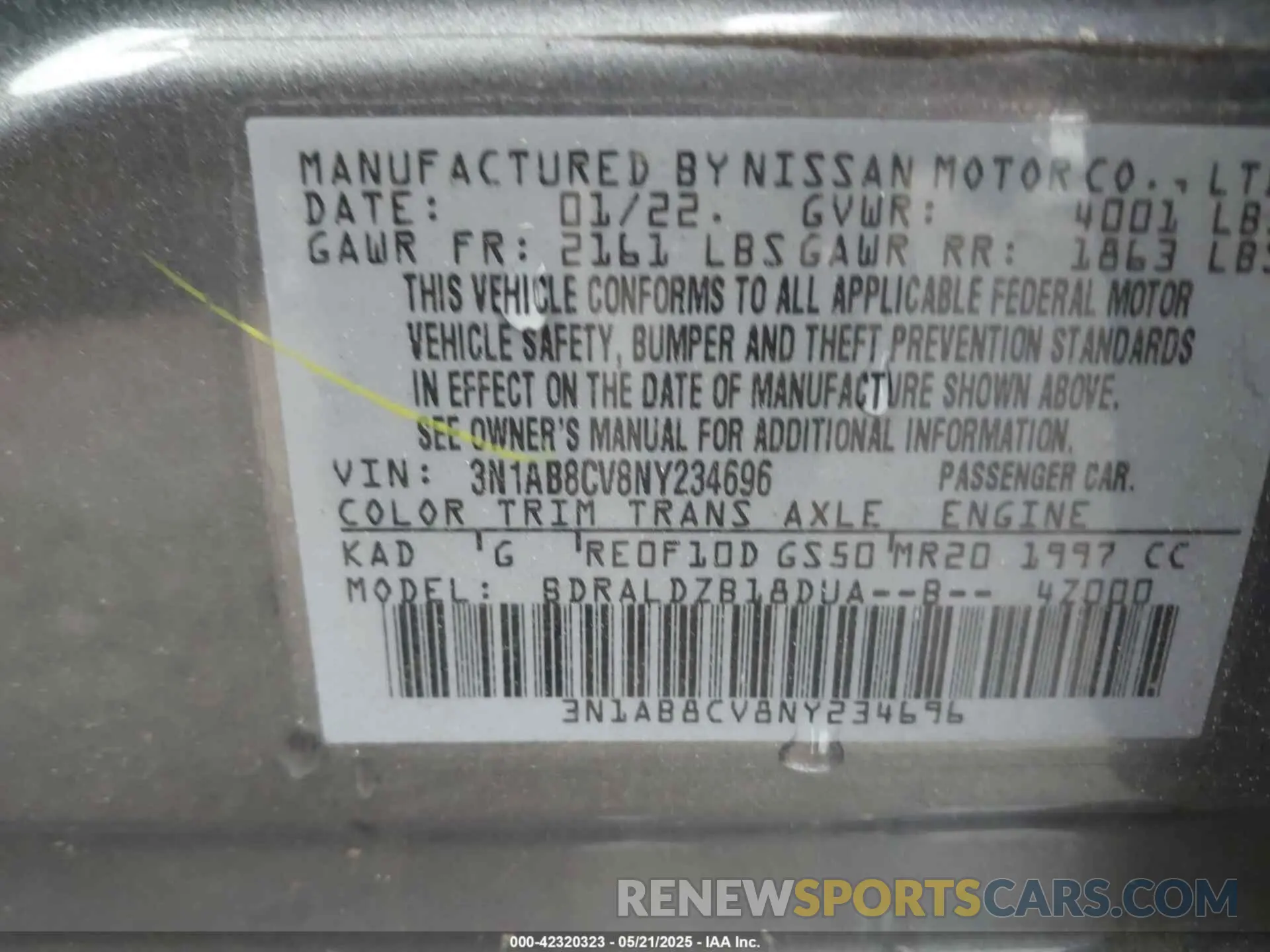 9 Photograph of a damaged car 3N1AB8CV8NY234696 NISSAN SENTRA 2022