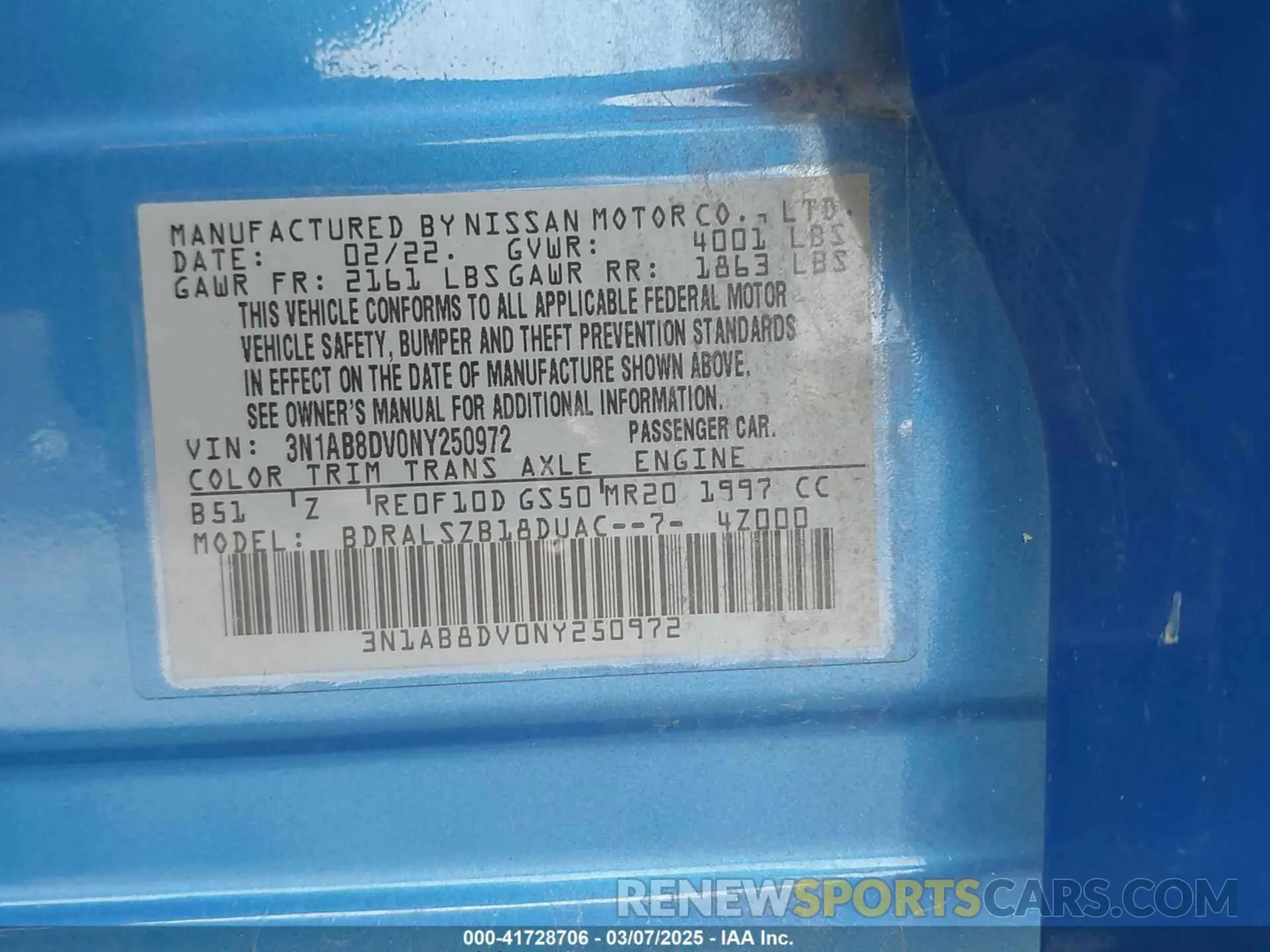 9 Фотография поврежденного автомобиля 3N1AB8DV0NY250972 NISSAN SENTRA 2022
