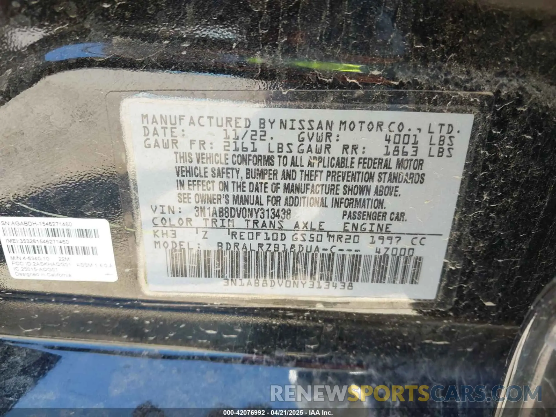 9 Фотография поврежденного автомобиля 3N1AB8DV0NY313438 NISSAN SENTRA 2022